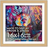 Vista 14 de Marco de madera negra de 9 x 9 pulgadas con paspartú blanco Con paspartú de 12 x 12 a 9 x 9 pulgadas Protector inastillable acrílico UV