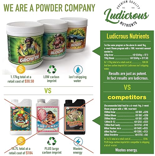 Miniatura 4 de Ludicrous Growth Plant Food Nutrientes hidropónicos  Fertilizante de brotes premium de 1.1 libras para plantas de interior (o exterior) funciona en