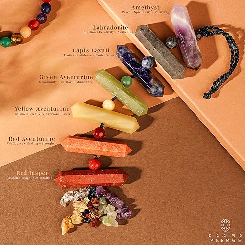 Miniatura 3 de Adornos colgantes de cristal de 7 chakras, piedra de cristal para automóvil, ventana, decoración colgante de pared, decoración hecha a mano,