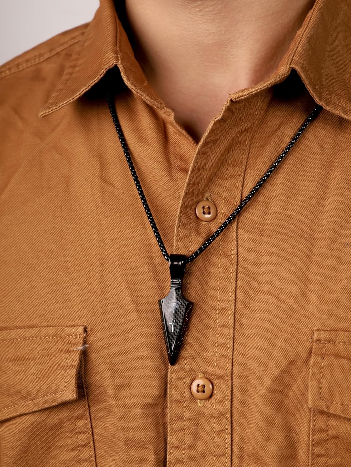 HAQUIL Arrowhead Necklace, Stainless Steel Eye of Horus Ankh Hieroglyphic Arrowhead Pendant, Box Chain, Egyptian Jewelry Gifts - Image 6