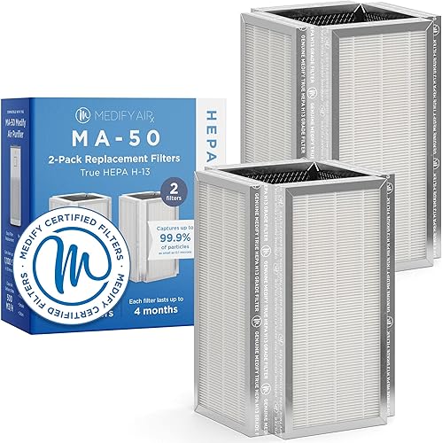 Medify Air MA-50 Filtro de repuesto genuino para humo, fumadores, polvo, olores, caspa de mascotas 3 en 1 con prefiltro, H13 HEPA y carbón