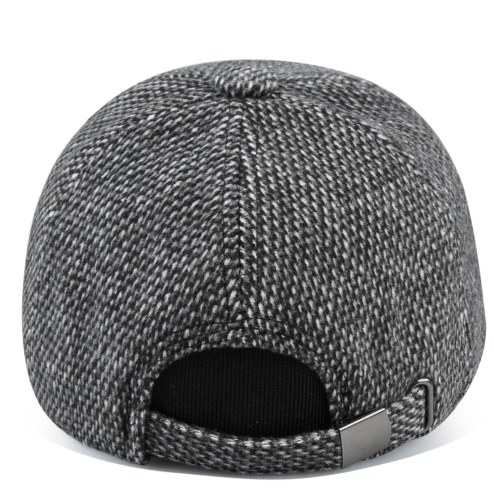 czapka, Czapka zimowa z daszkiem nausznikami tweedu, męska, wełniana, termiczna, gruba, ciepła, czapka dla taty(KGSDT1Gray)