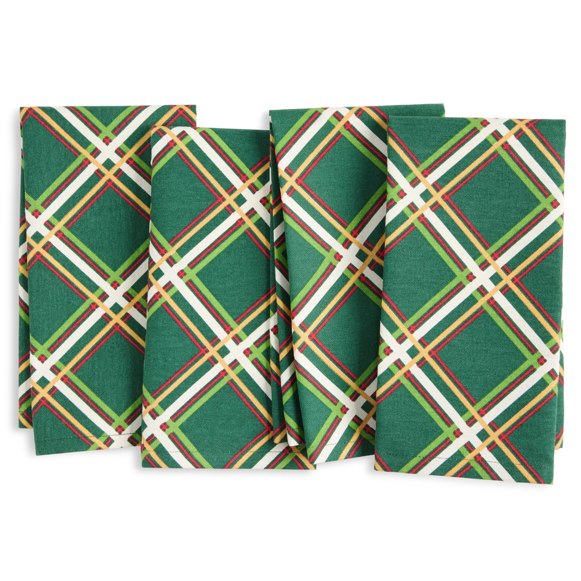 Servilletas de tela lavables Kate Spade, juego de algodón antimanchas para mesa a cuadros