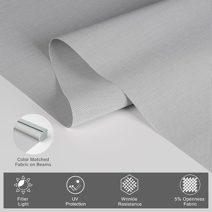 Persianas enrollables Boolegon filtro de luz gris miniatura 3