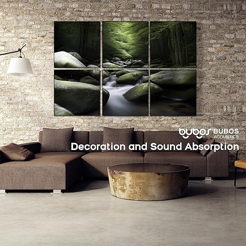 Miniatura 82 de BUBOS Paquete de 8 paneles acústicos artísticos insonorizados, paneles de pared de 47.2 x 31.4 pulgadas, paneles de pared acústicos decorativos
