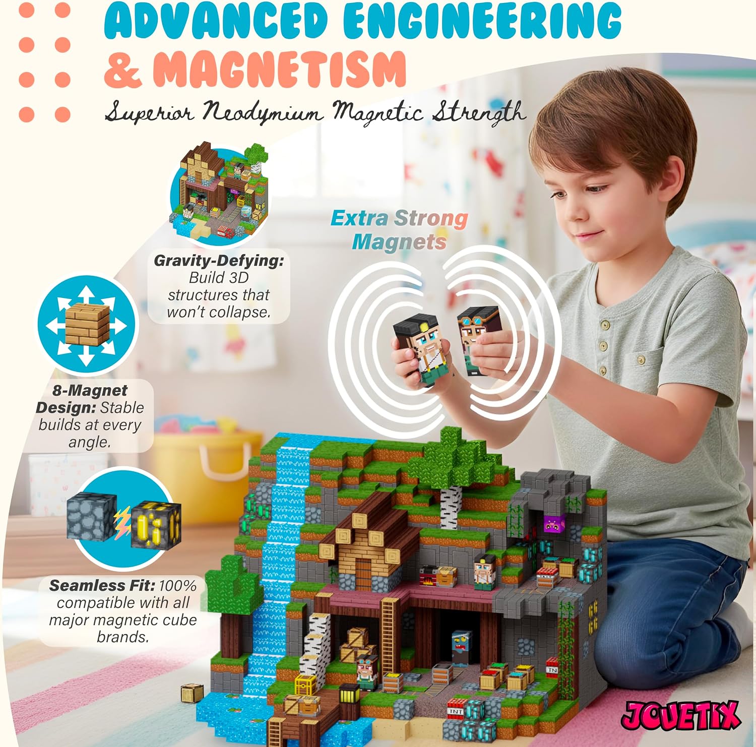 250 Pcs Magnetic Building Blocks Mining