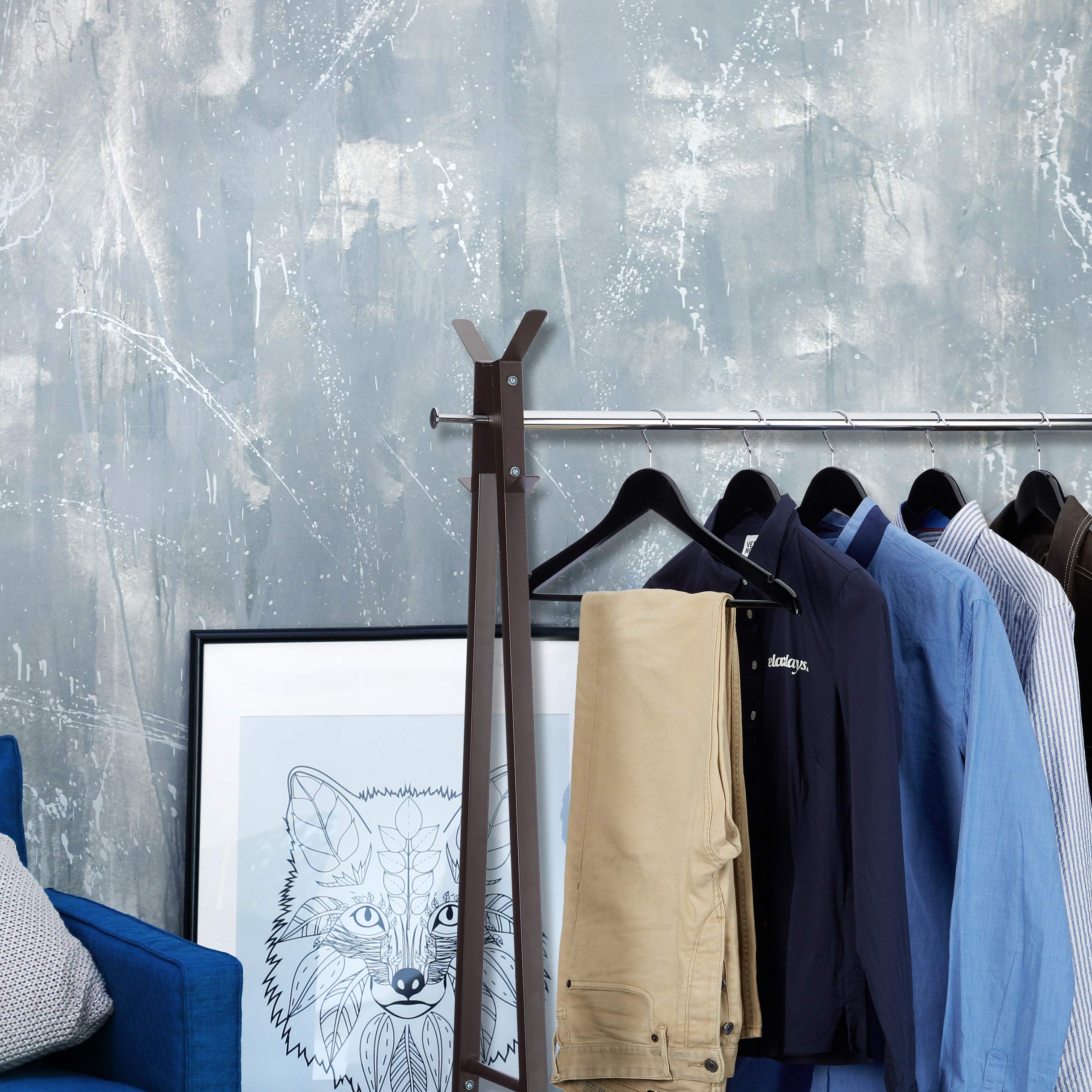 Relaxdays Set da 30 Grucce, Asta per Pantaloni, Gonne, Camicie, Giacche, Gancio Girevole a 360°, in Legno, Nero