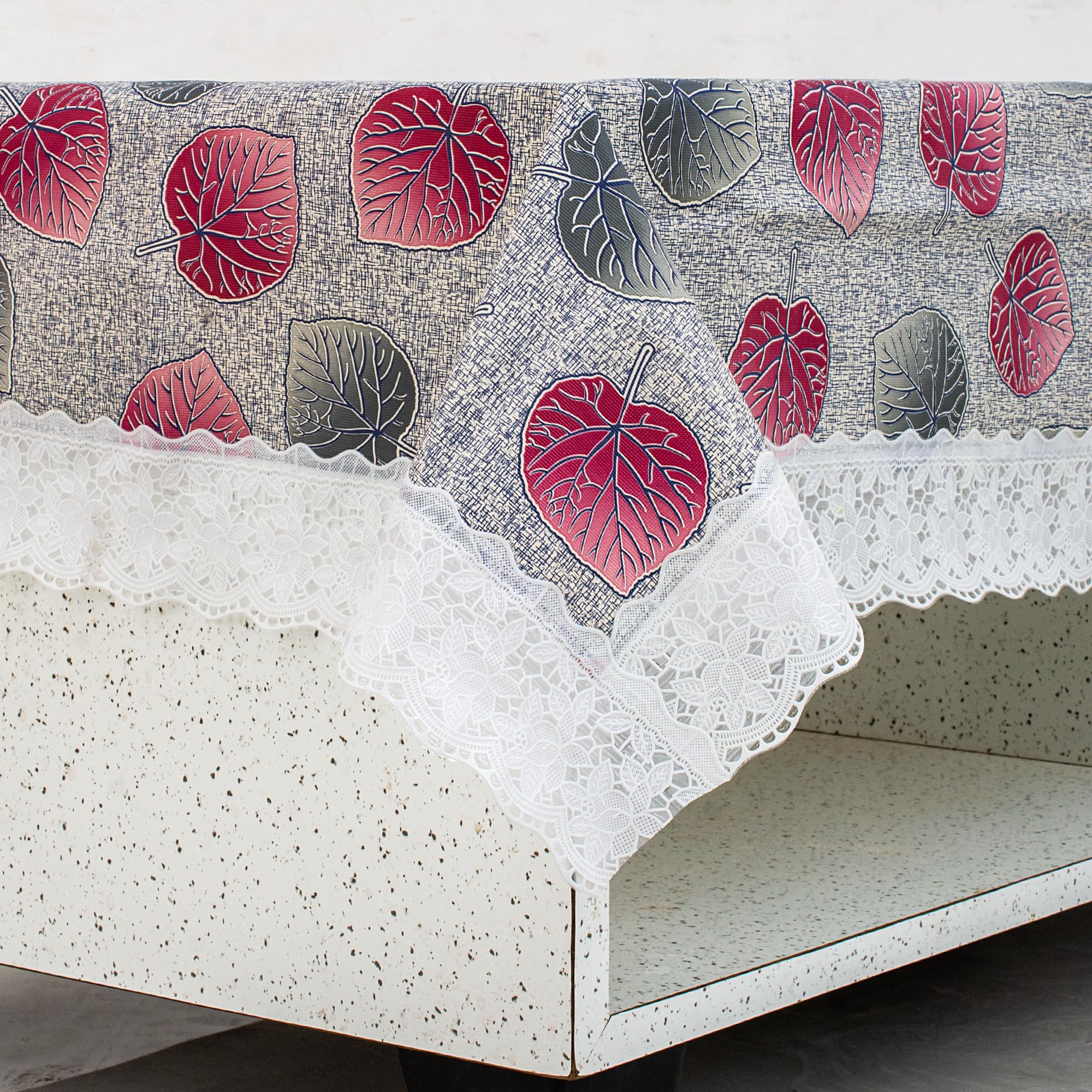 Waterproof Table Cover for Outdoor Use, 40x60 Inches, Floral Printed Design, PVC Material (Grey 40x60)