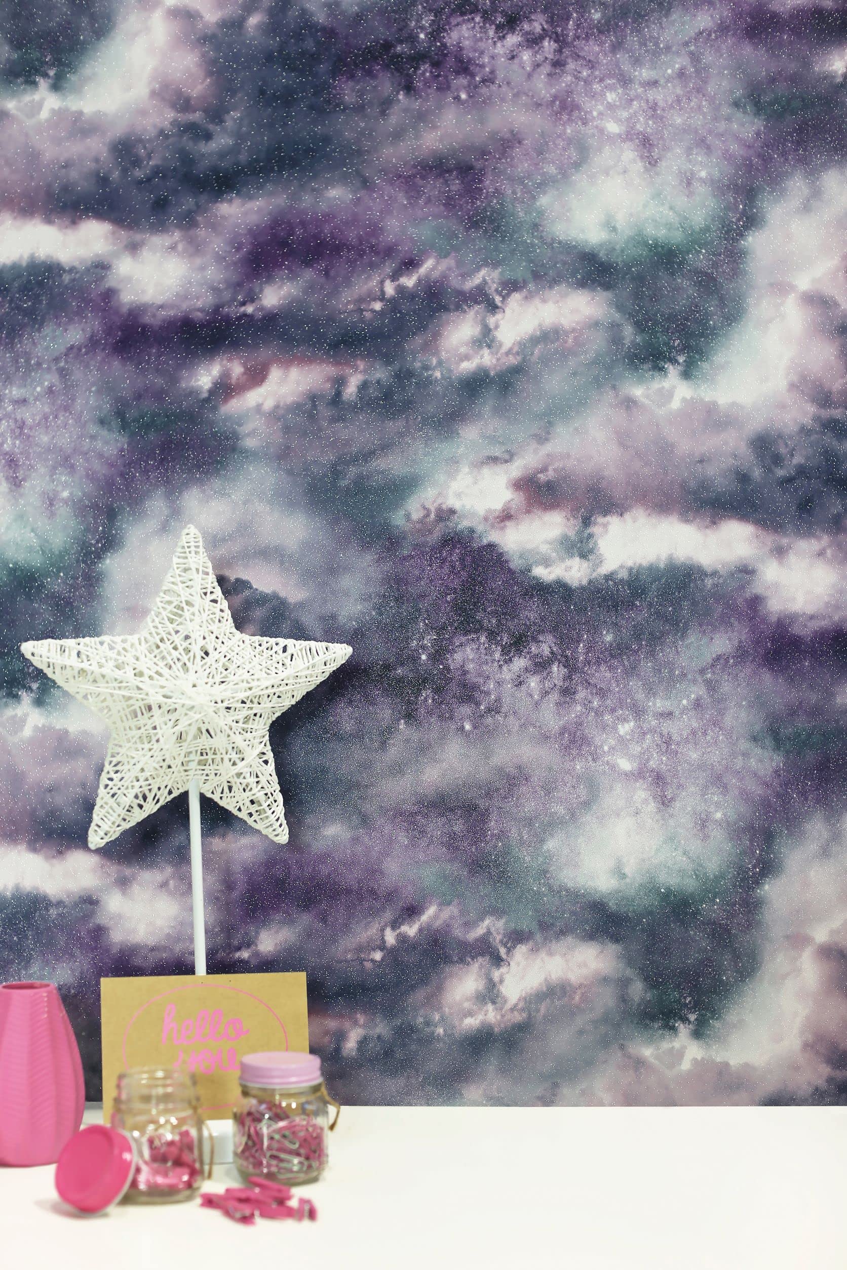 Arthouse Diamond Galaxy Pink & Purple Blush Cloud Wallpaper | WhichOne