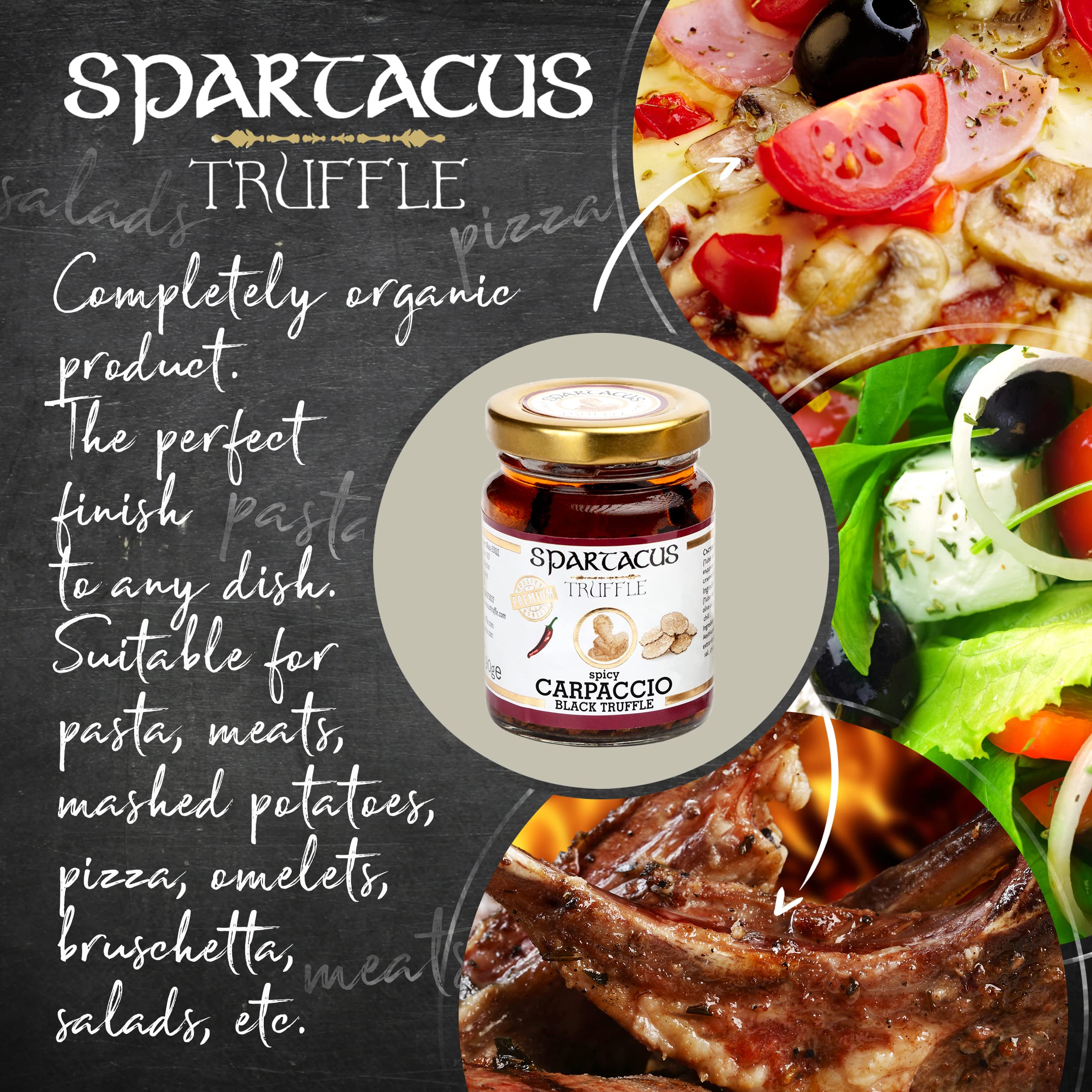Spartacus Carpaccio Truffle | Slightly Spicy | Treat yourself to culinary excellence | Exquisite black truffles for gourmets (90g)