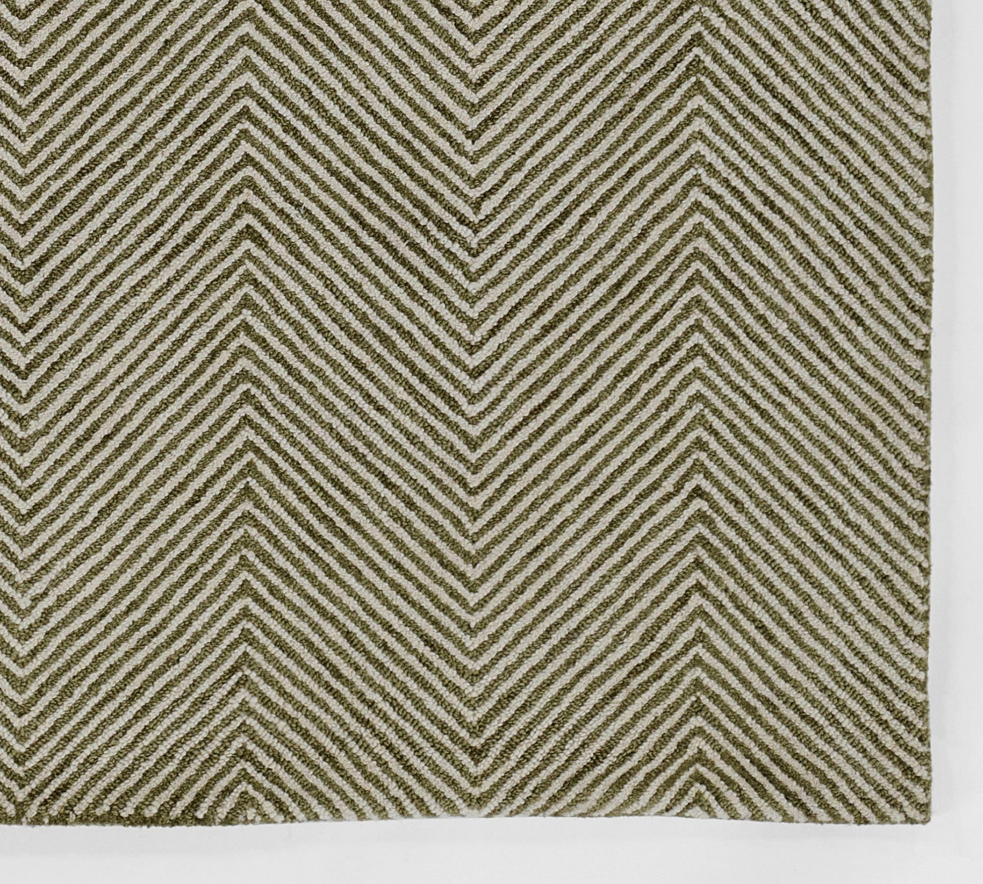 Green Chevron Rug