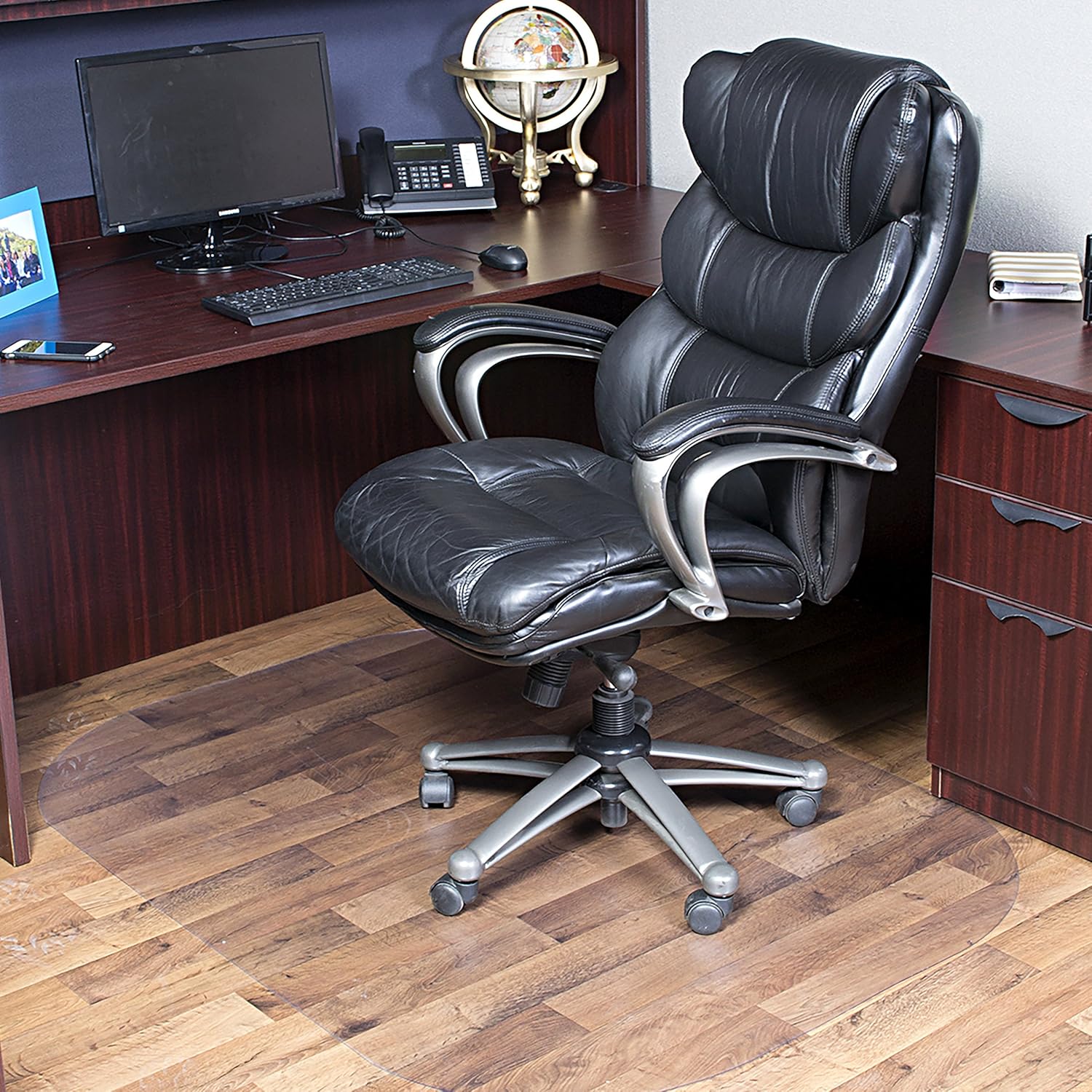 Evolve 33" x 44" Clear Office Chair Mat with Rounded Corners for Hard Floors, Made in The USA, 15B50630 : Office Products