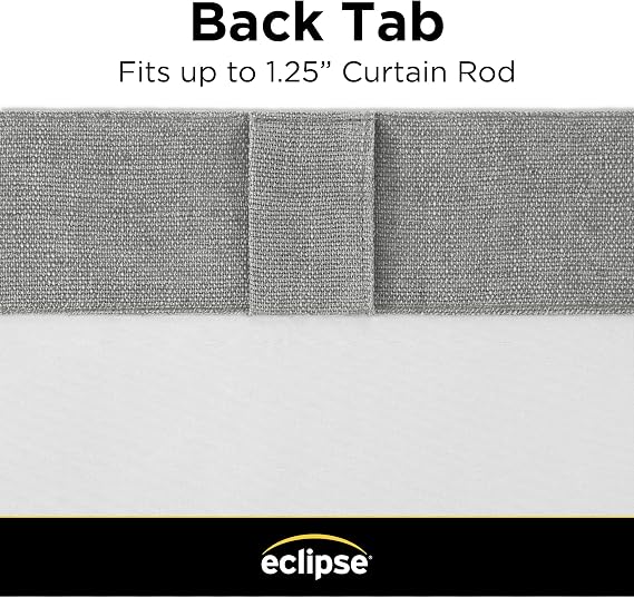 Eclipse Duke Linen Absolute Zero Blackout Curtain, 50x95, Charcoal