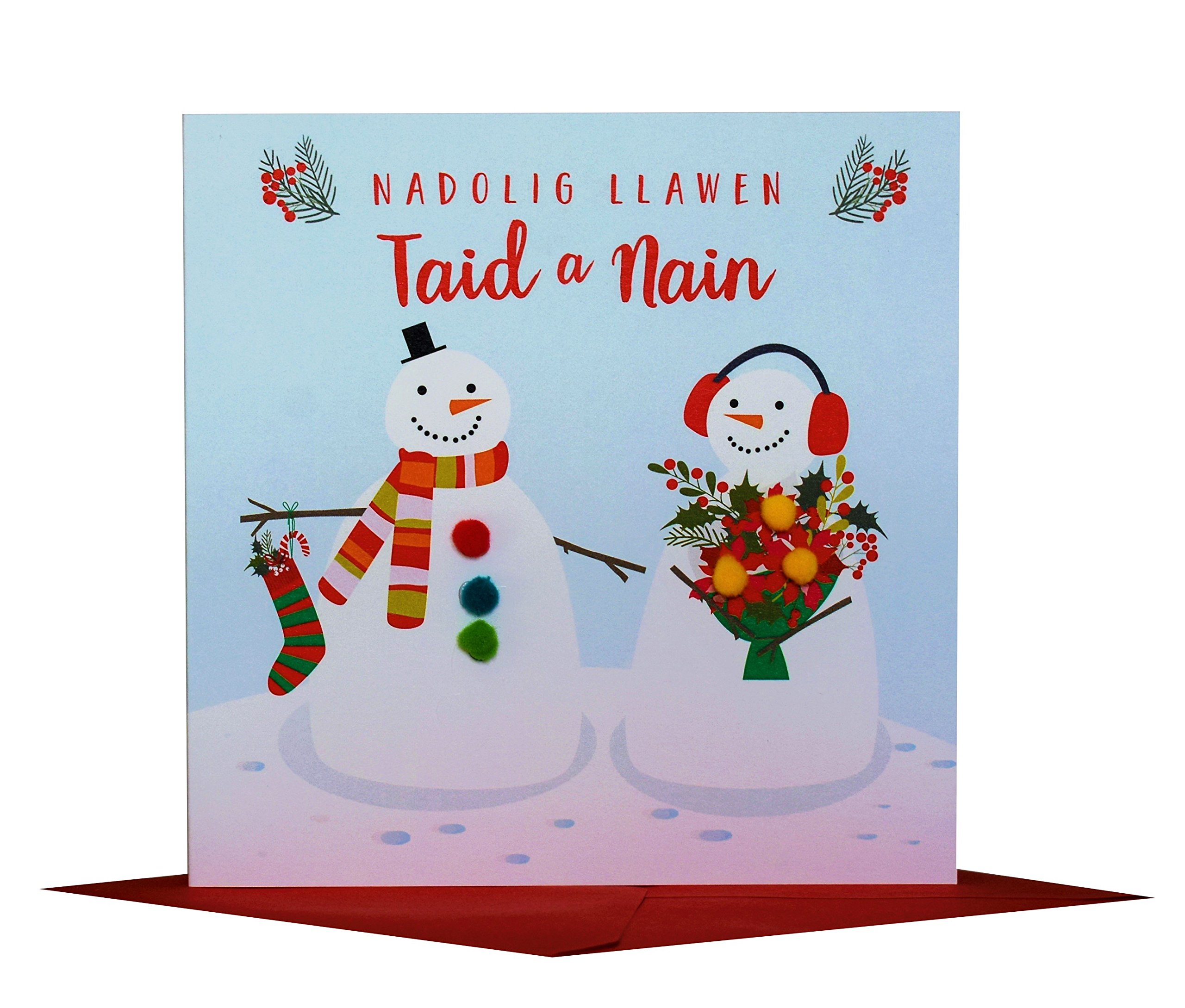 Claire Giles "Two Snowmen Happy Christmas Grandma and Grandad" Greeting Card