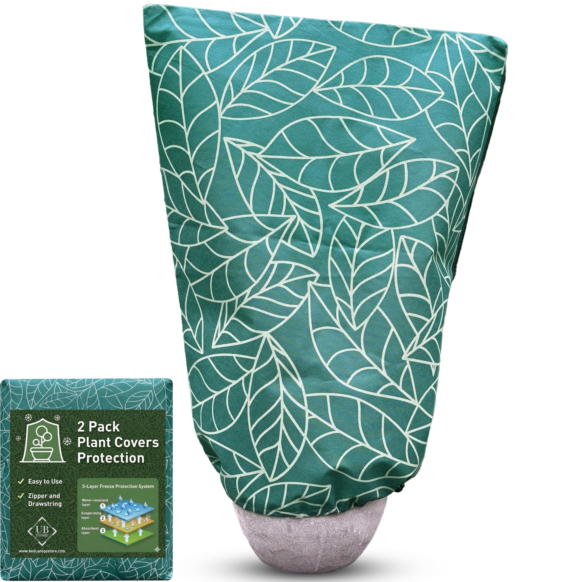 Plant Covers Freeze Protection 24"x32" | 2-Pack Winter Frost Blankets
