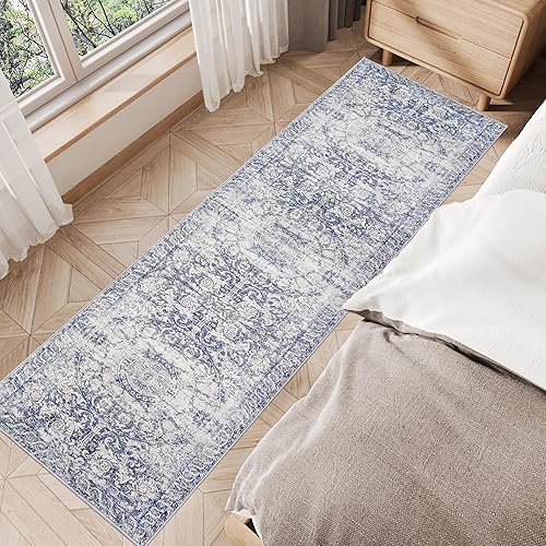 Miniatura 9 de RUGxDJ Alfombra de pasillo tradicional envejecida de 2 x 6 pies, lavable, alfombra persa para entrada, pasillo de interior para pasillo, 6 pies,