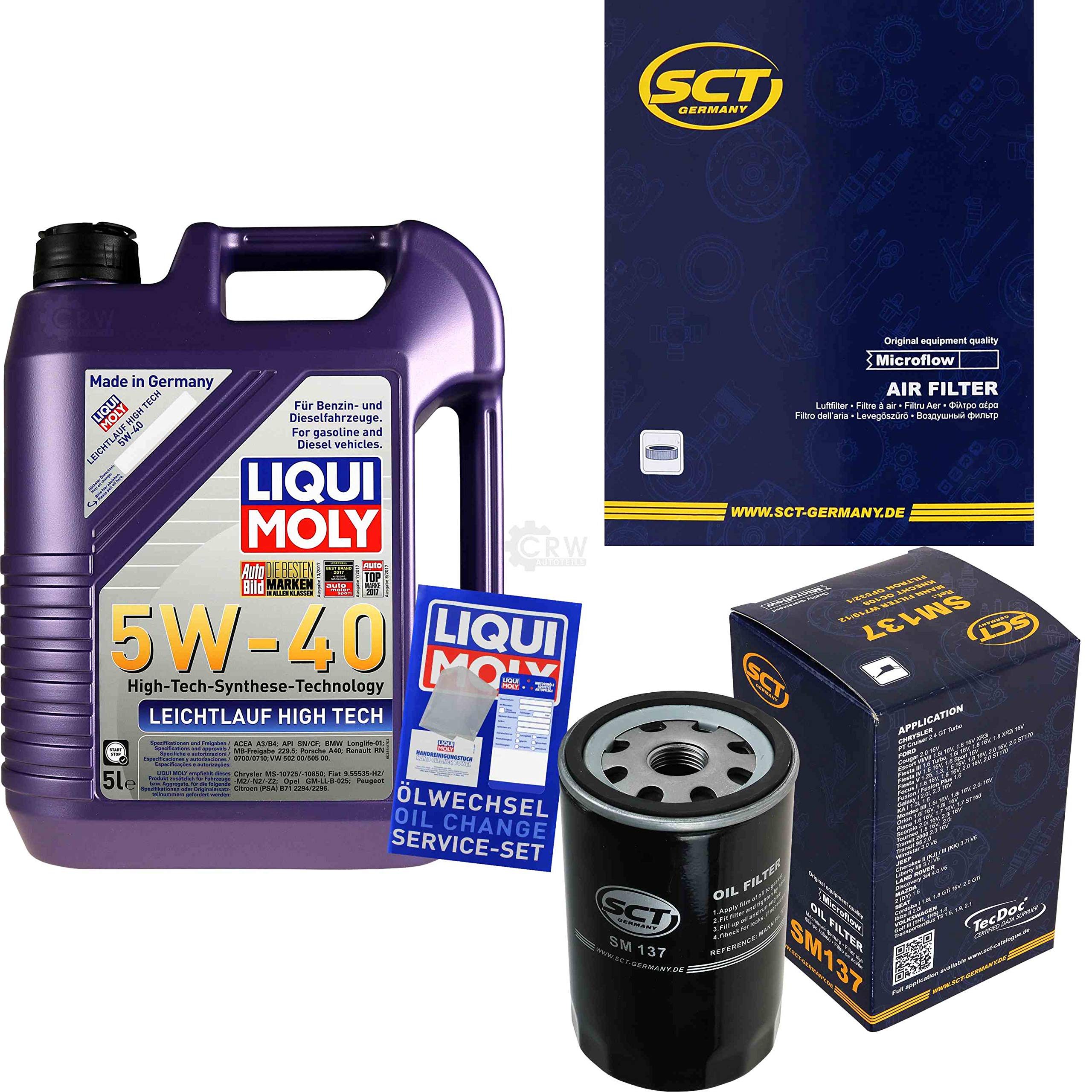 Set di filtri per l'ispezione da 5 litri di olio motore a scorrimento leggero High Tech 5W-40 SCT Germany filtro dell'olio