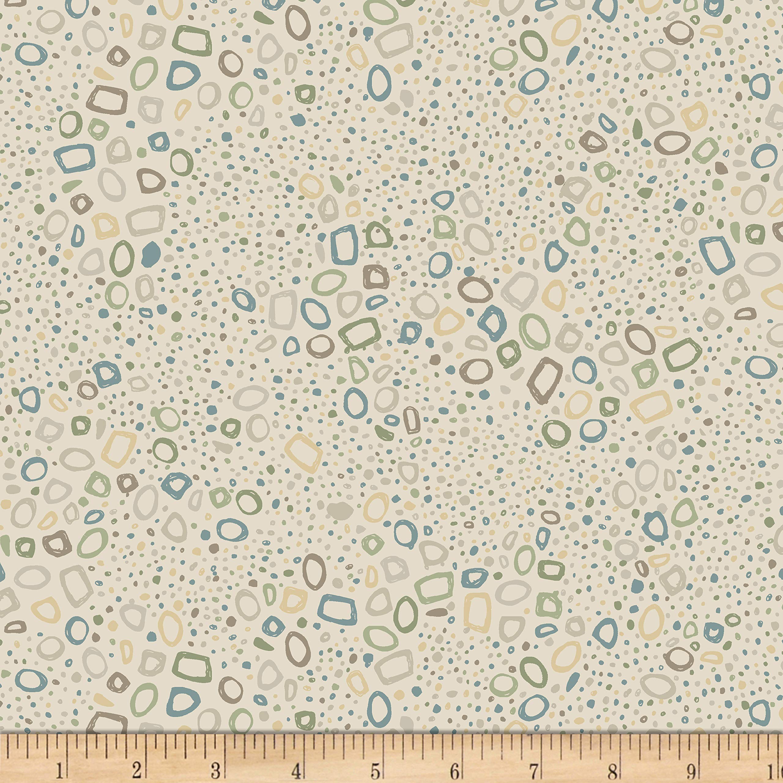 Marcus Brothers Laura Berringer In The Round Doodle Dots Quilt Fabric, Cream, Quilt Fabric By The Yard