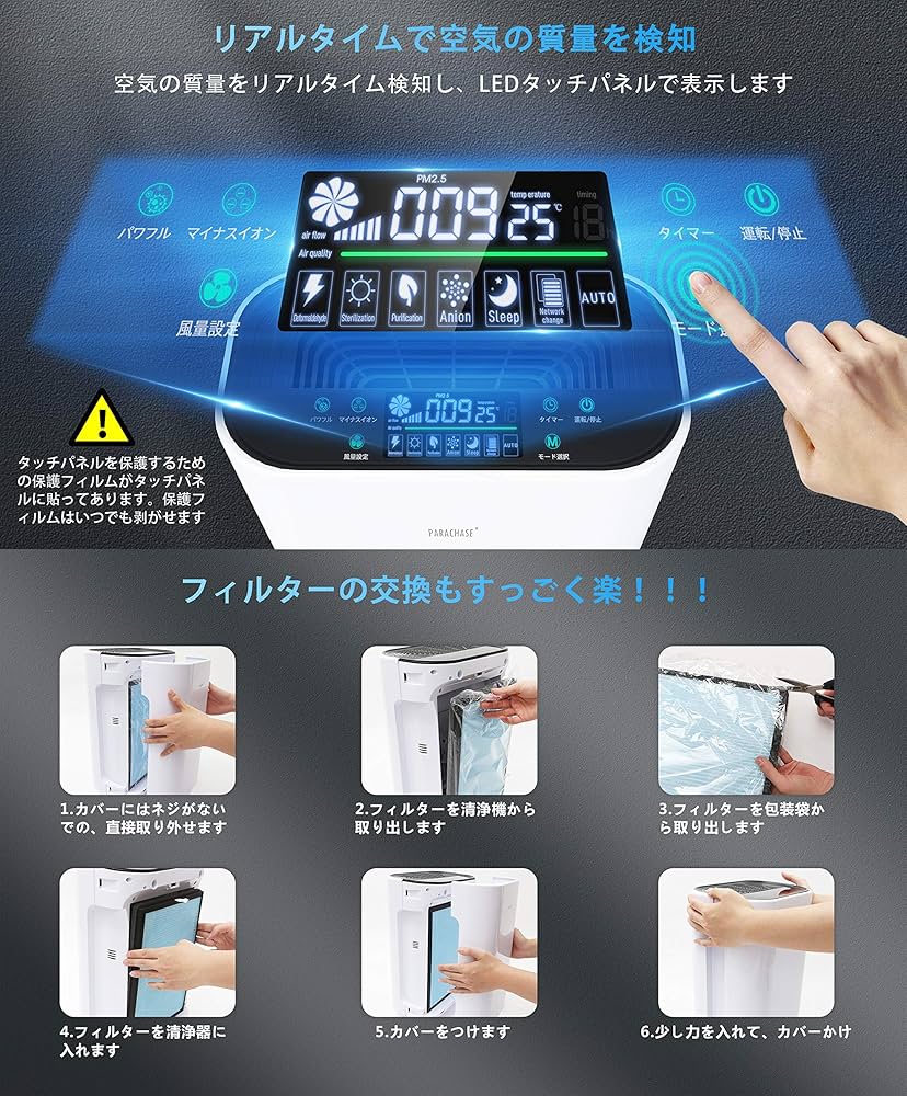 2021年最新　最高級品質　空気清浄機ウイルス対策 PM2.5対策 花粉 空気清浄機 除湿機能付き ウイルス対策 コンパクト PM2.5 加湿器