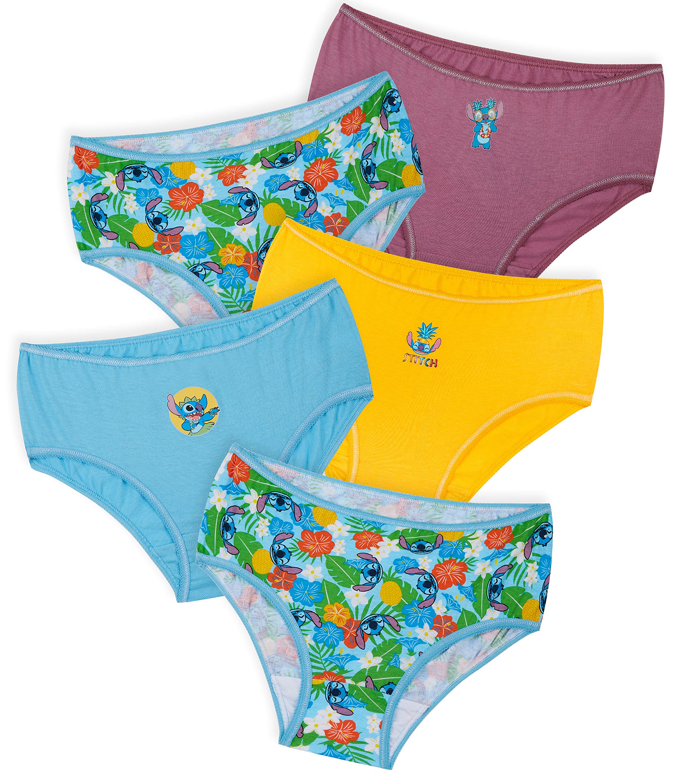 Buy Stitch Girls Knickers, Pack of 5 Briefs, 100 Cotton Girls