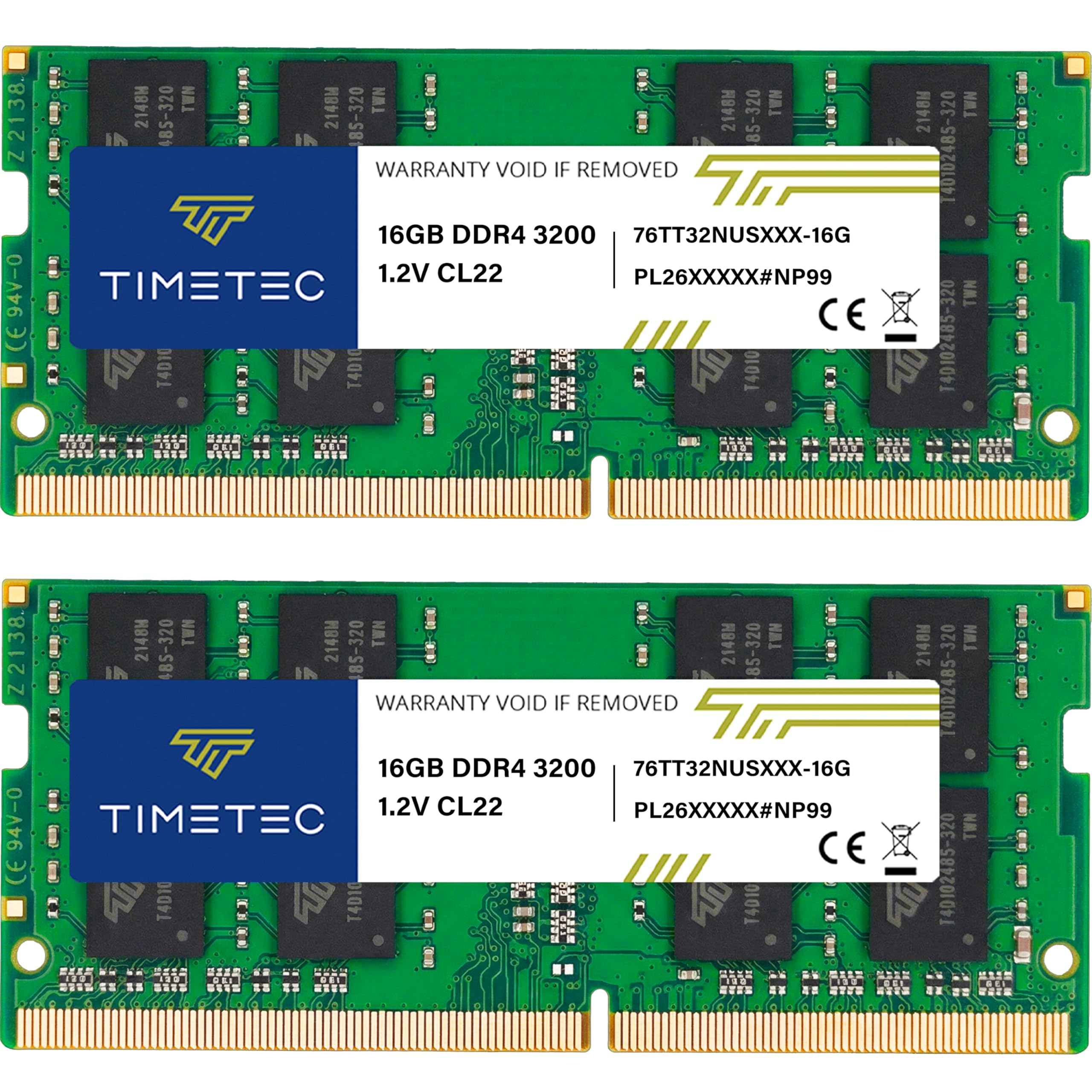 PC ラップトップメモリ PC4-3200AA 32GB x 1 枚セット Timetec Premium 32GB KIT (2x16GB) DDR4 3200MHz (PC4-3200AA) PC4