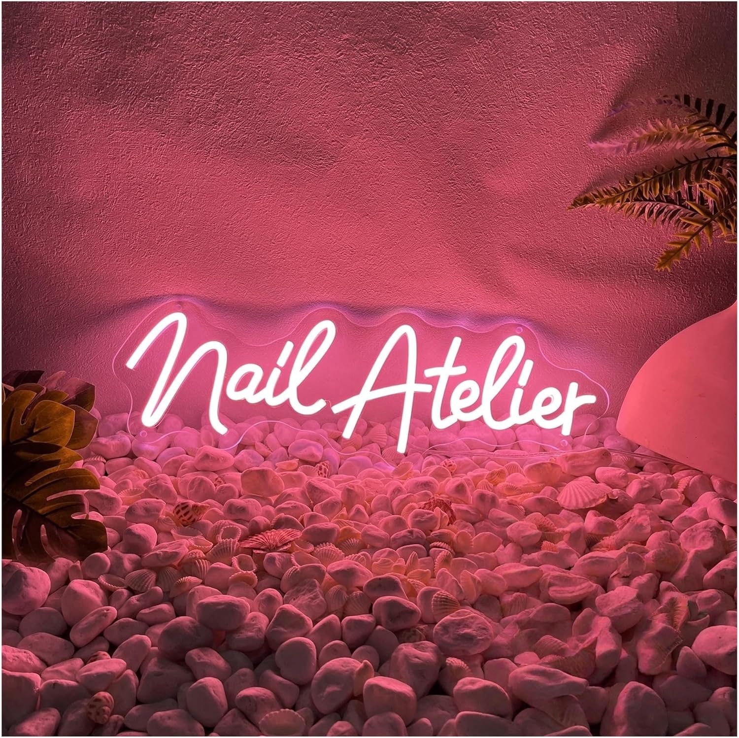 サインランプ Nail Atelier ネオンサイン ネイル LED ネオンライト 美容室 オフィス 自宅 壁装飾 16cmx45c
