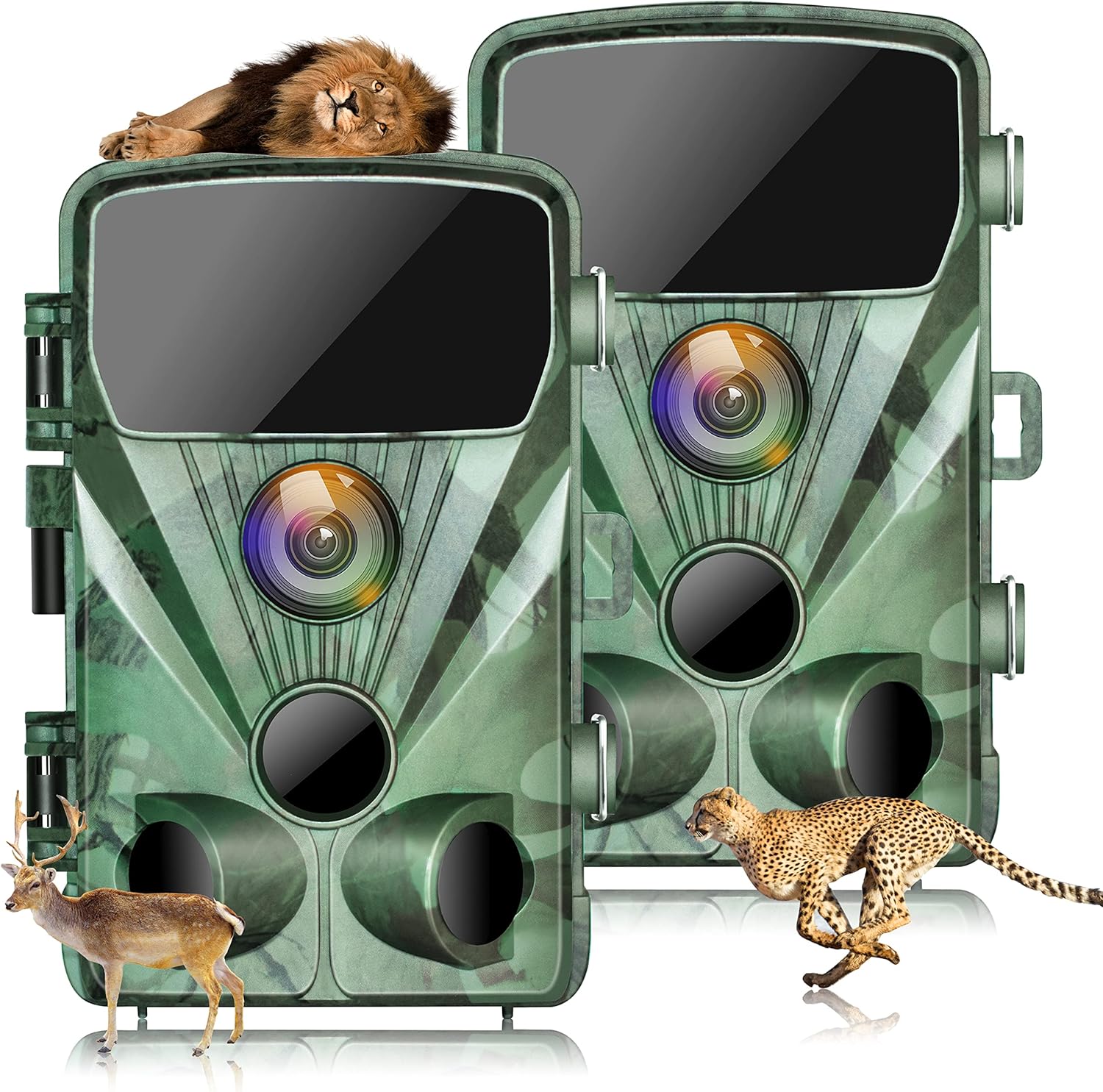 Trail Camera, 2 Pack 20MP 1080P Game Cameras with Night Vision 2.4" LCD