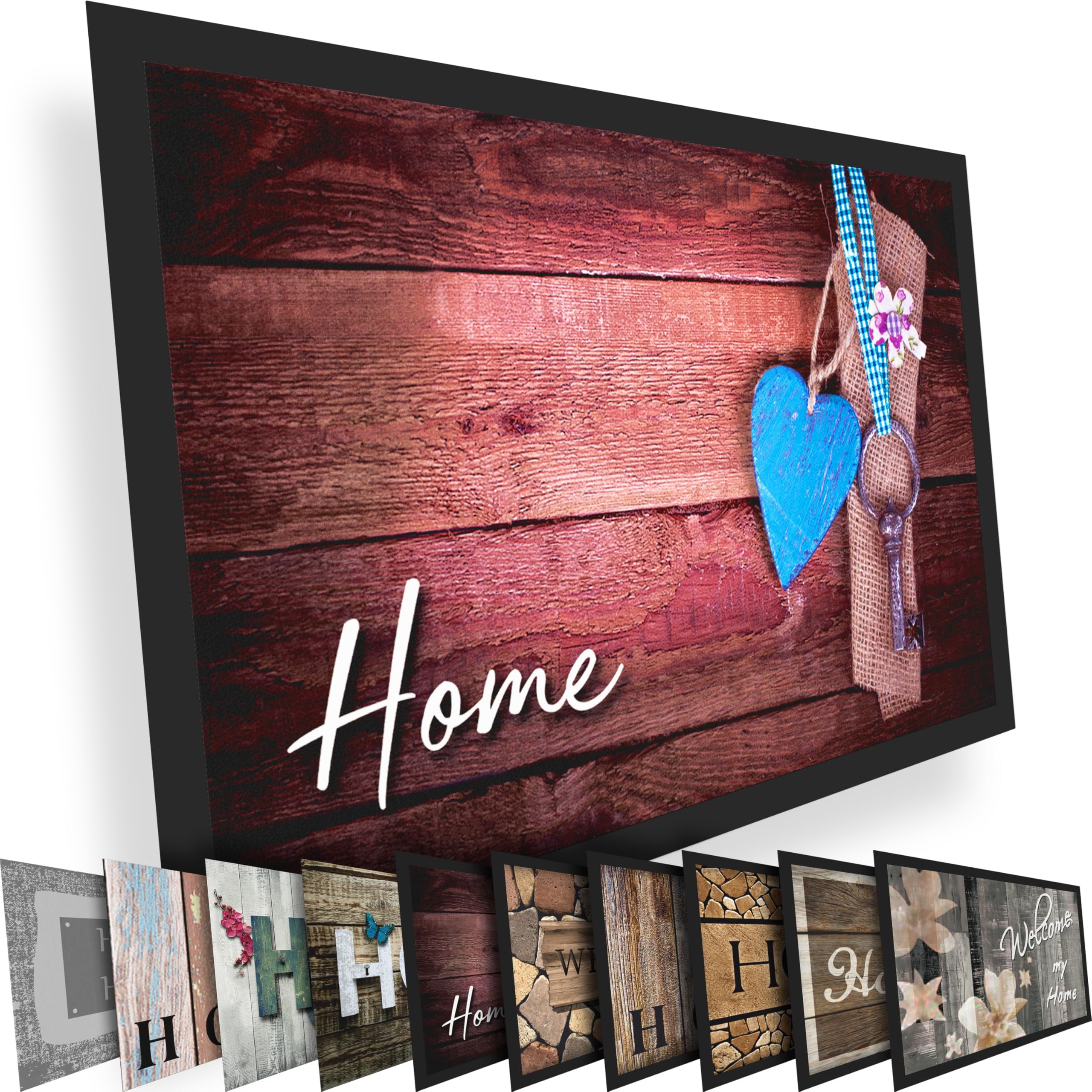 Valia Home Fußmatte in vielen Schmutzfangmatte ist für Innen- & Außenbereich geeignet | Fußabtreter saugt sicher Schmutz & Wasser auf | Leicht zu reinigen & rutschfest (60x80cm)