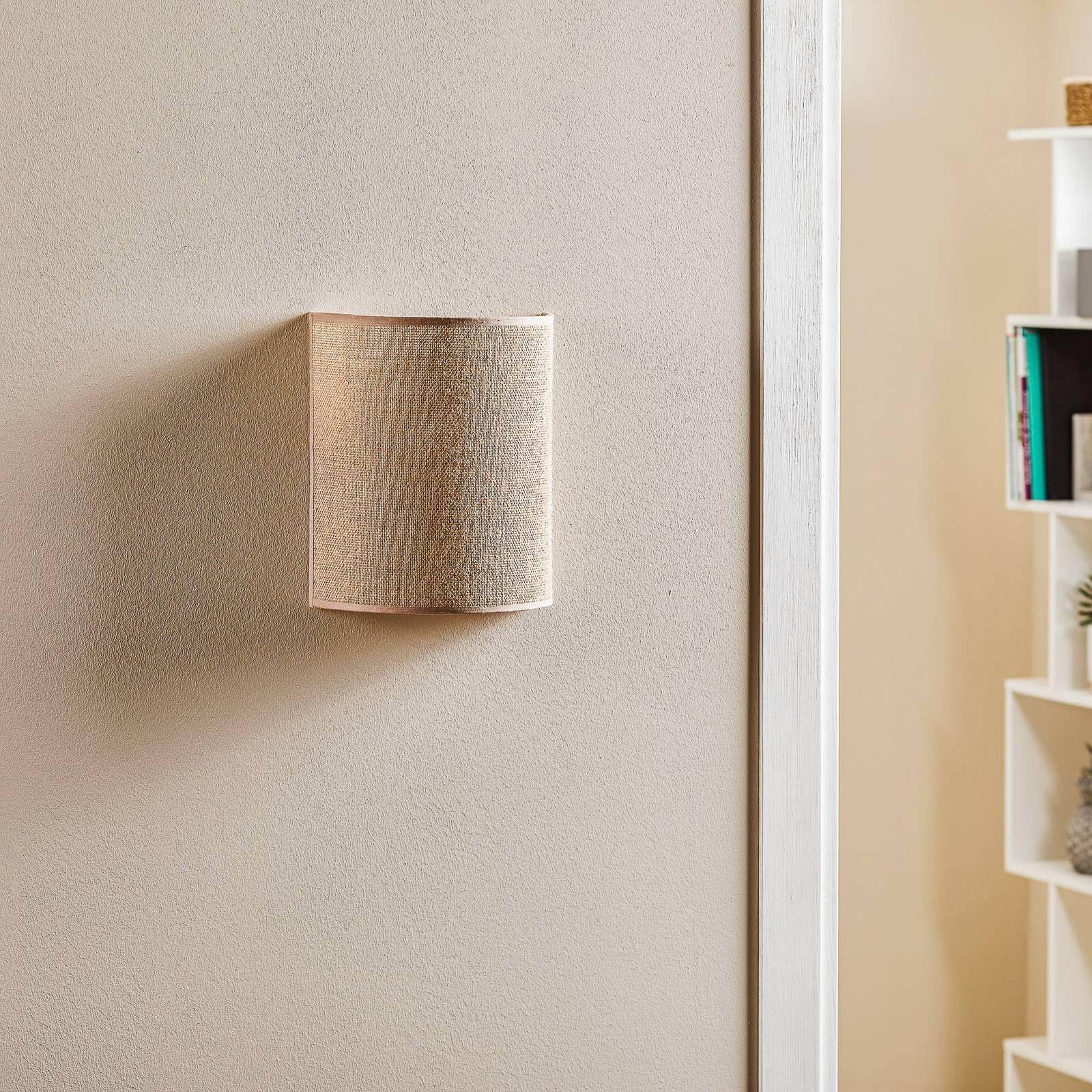 Euluna Wandlampe Jute, Wandleuchte innen Innenleuchte Wand 1x E27 ohne Leuchtmittel Wandbeleuchtung Wohnzimmer Esszimmer Schlafzimmer Flur