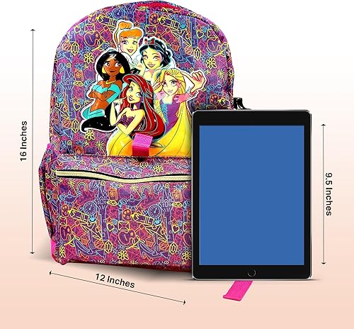 Miniatura 5 de Juego de mochila de 16 pulgadas para niñas y niños, mochila escolar para niños de jardín de infantes y primaria con accesorios para la escuela,