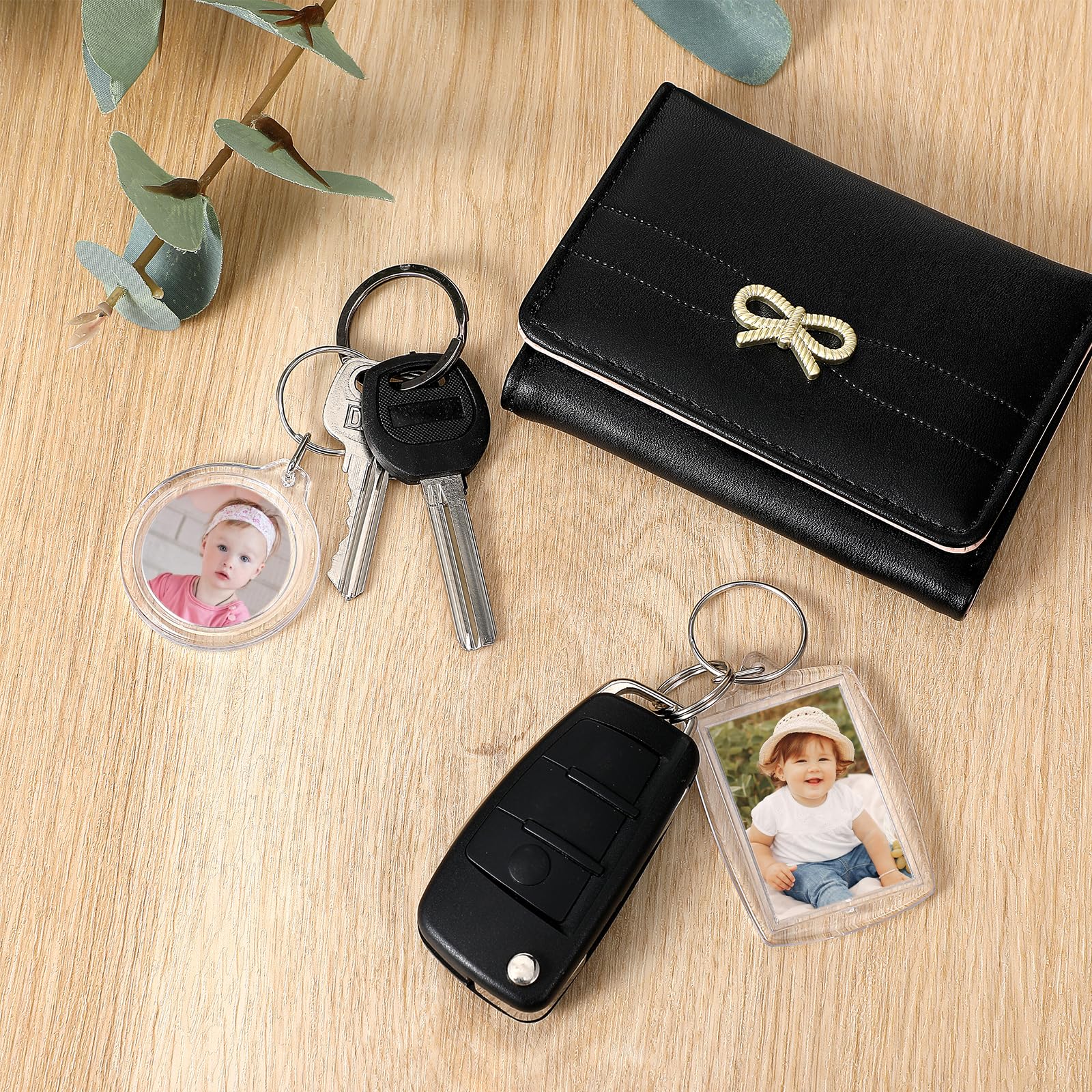 oruola 10 sztuk okrągłych breloczków do kluczy, 4 cm, do kluczy, dla przyjaciół rodziny, prezent ze zdjęciem, DIY, na urodziny, rocznicę, 10 sztuk, przezroczysty