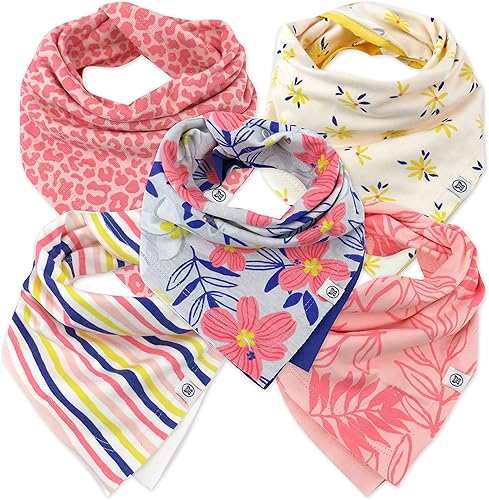 HonestBaby Multipack - Pañuelos reversibles para baberos, con broches ajustables, 100% algodón orgánico (Legacy)