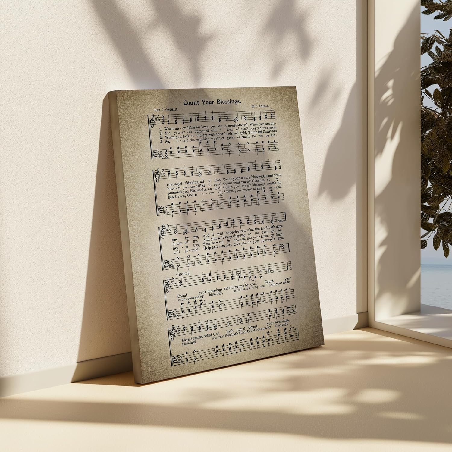 Poster Master Count Your Blessings Canvas - Hymnal Sheet Print - Sheet Music Art - Inspirational Gift for Man, Woman, Musician - Wall Decor for Home, Office, Bedroom - 8x10 STRETCHED Canvas