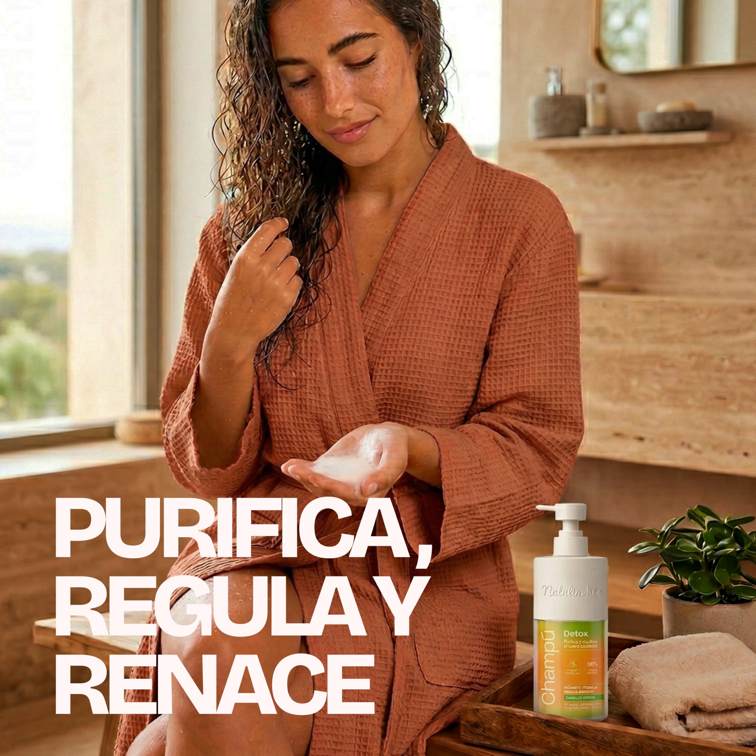 Natulim Kēr Champú Detox para Cabello Graso - Limpieza Profunda y Control de Grasa - Con Zinc PCA y Extractos Vegetales - Cuidado del Cuero Cabelludo - Cabello Fresco, Ligero y Revitalizado - 330 ml. — view 6