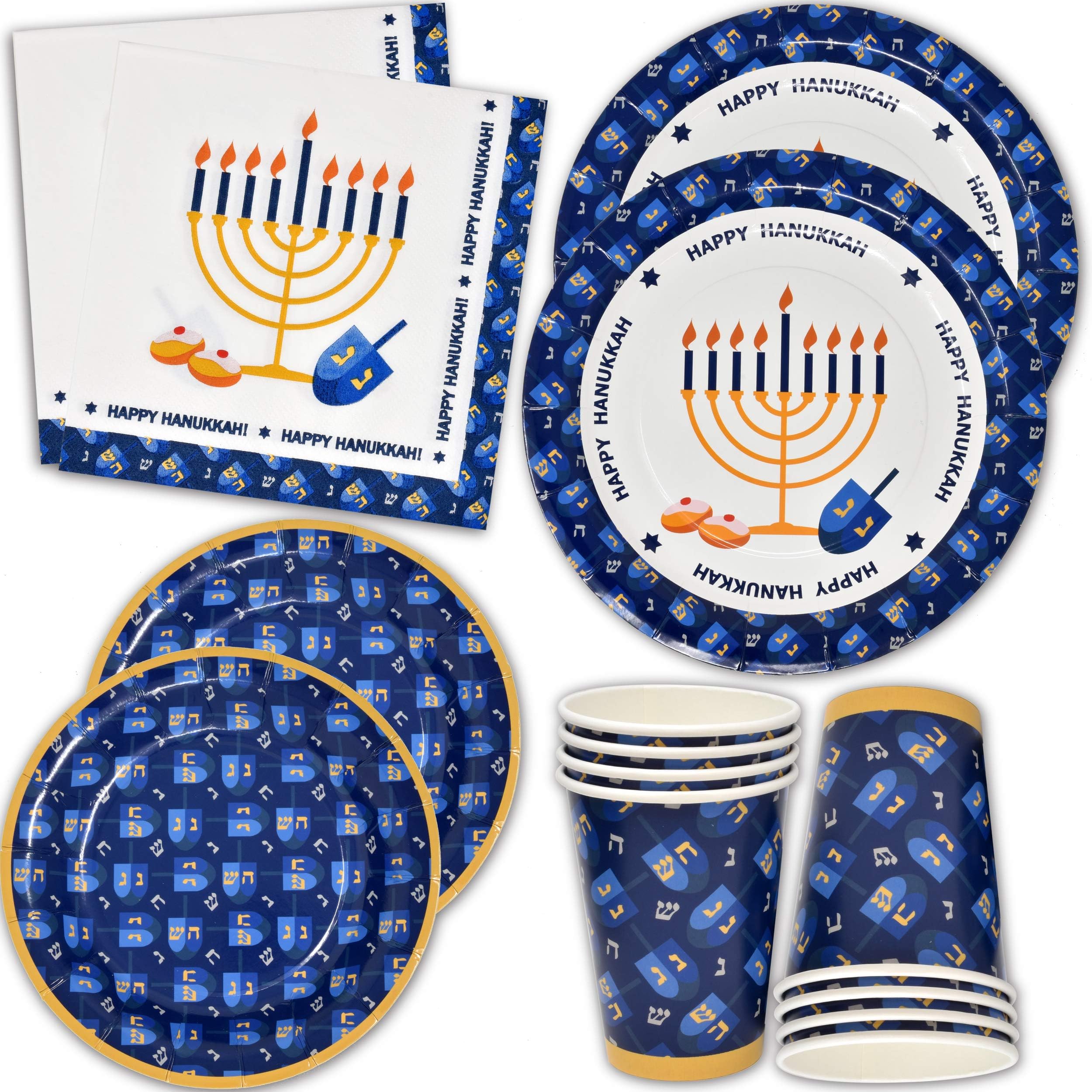 Amazon.com: Gift Boutique Hanukkah Plates & Napkins for 24 Guests ...