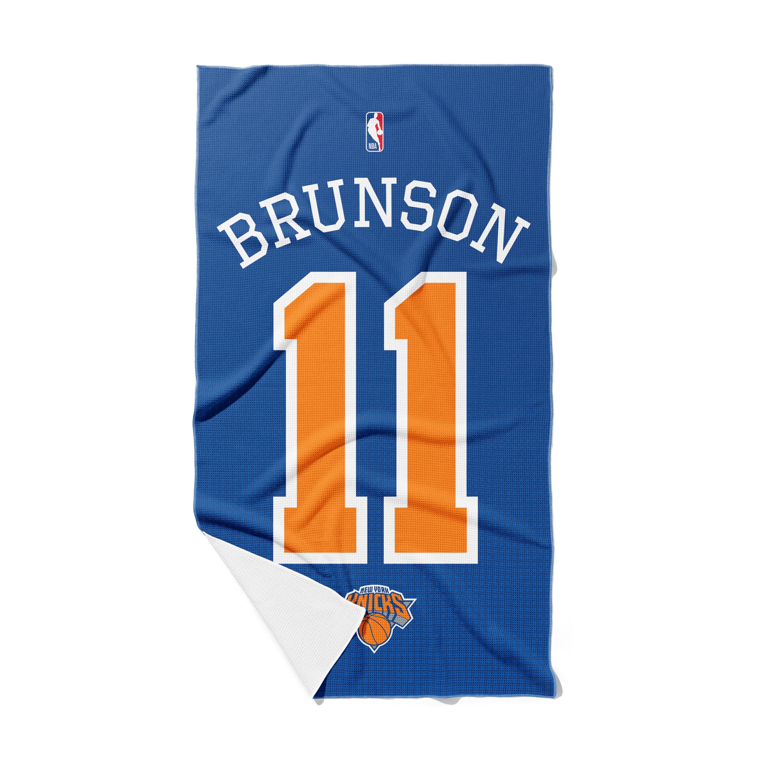 Northwest New York Knicks Jalen Brunson Name and Number Beach Towel 35x60 inches