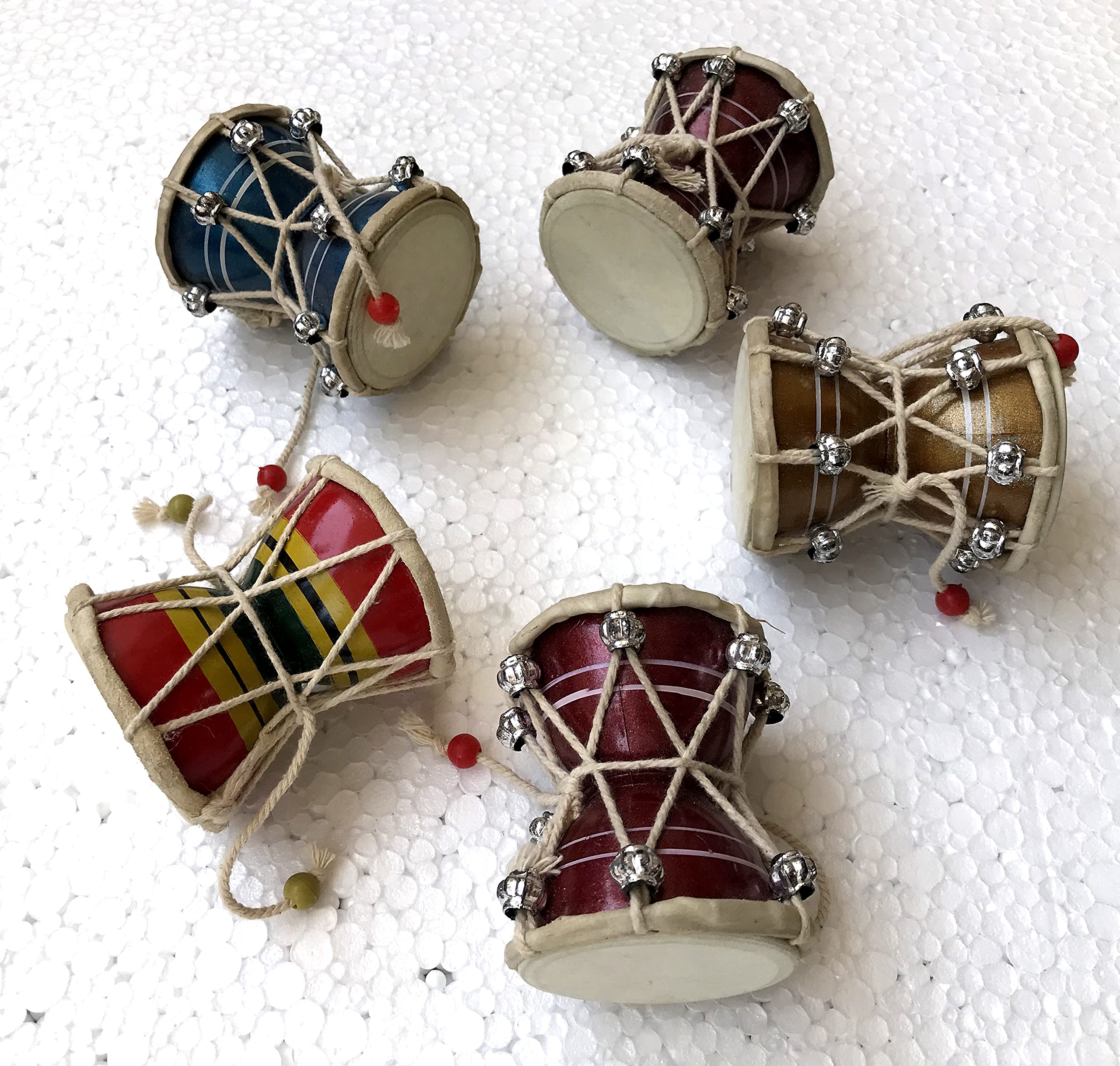 Lot de 5 petits Shiv Damru, Damroo, pour Temple, pour cadeau, Madari Damru