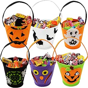 BESTOYARD 6er Set Halloween Kürbis-Eimer - Süßigkeitenbehälter Mit Griff