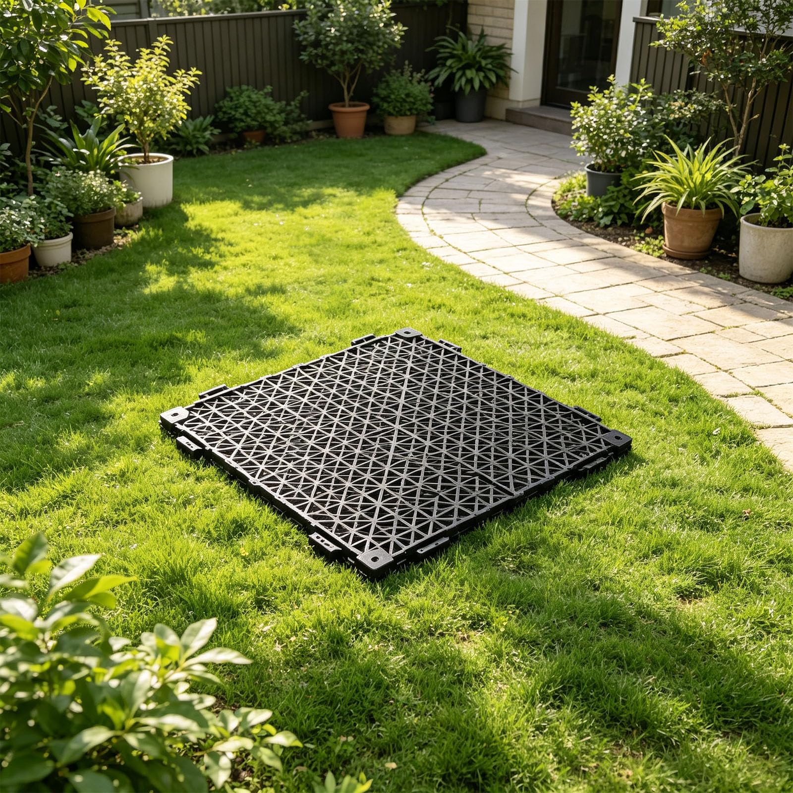 Piastrelle ad incastro per cani, per copertura della base del canile, in PVC resistente all'acqua, con parte superiore ventilata, set da 6 pezzi per uso interno