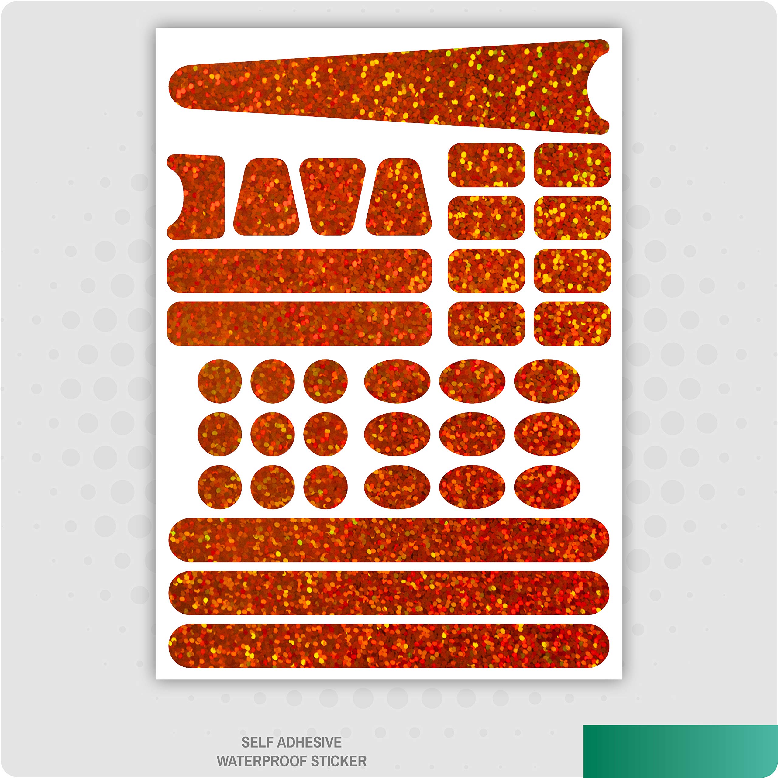 Landing Designs Orange Glitter Bicycle Sticker Frame Protection Kit For Mountain Bike And Road Cycle (Orange Glitter)