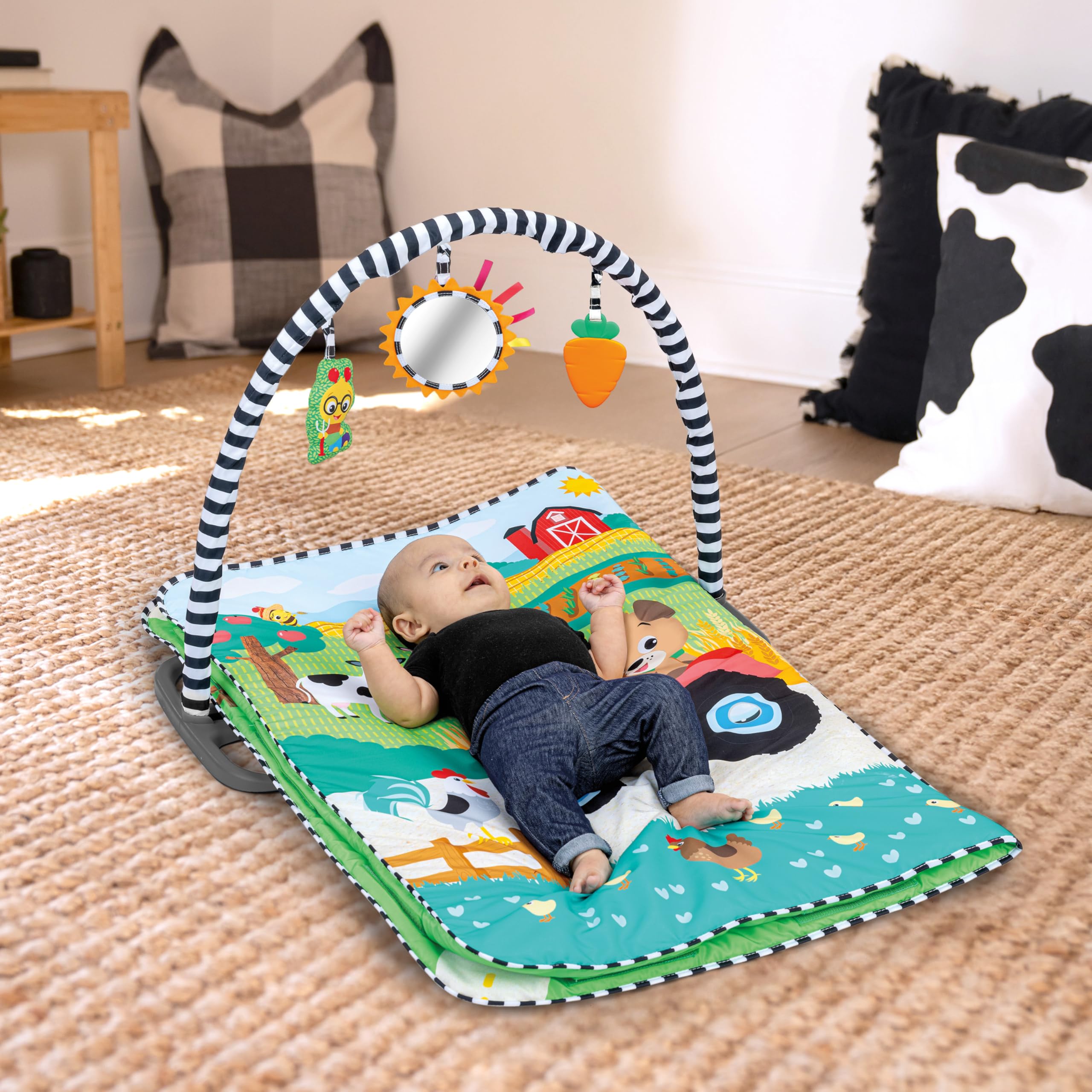 Baby Einstein, Gimnasio Musical de Actividades Farm Explorers Busy Barnyard de la colección Grow with Me, con Clasificador de Formas, para Edades de 0 Meses a 4+ años