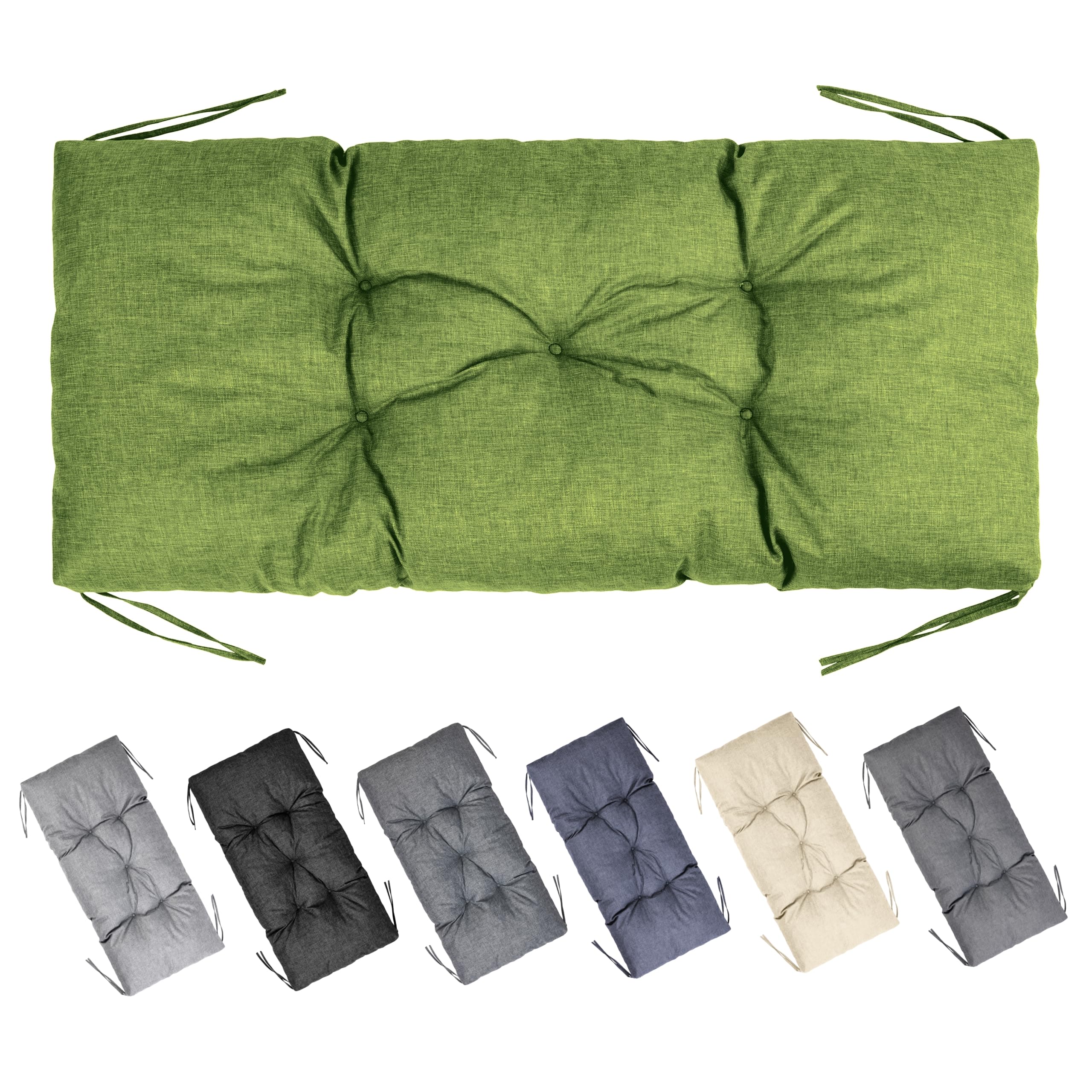 Garronda Impermeabile Cuscino per Panca da Esterno 100 x 50 Cuscini da Esterno adatto a Giardino Balcone e Terrazza in Poliestere per Divani Sedute e Mobili Outdoor Resistente Verde GD-0219