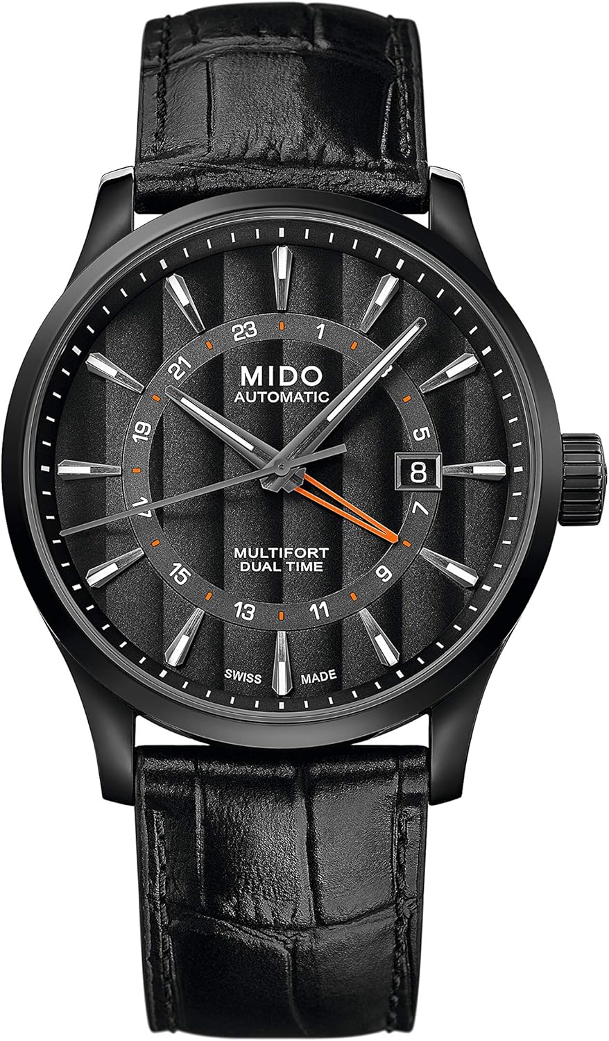 MIDO Multifort Dual Time - Swiss Automatic Watch for Men - Black Dial - Case 42mm - M0384293605100