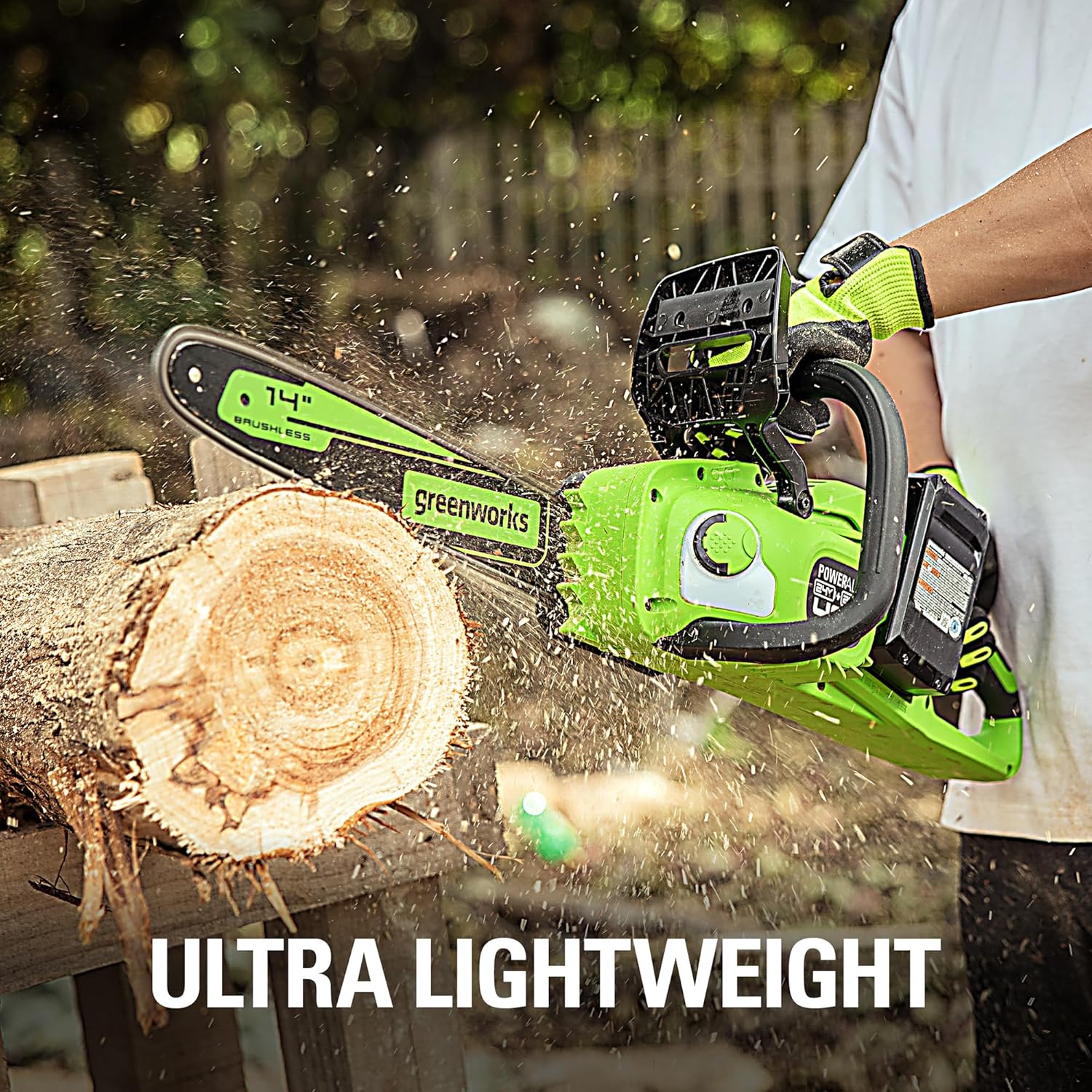 Greenworks 48V (24V x 2) 14" Brushless Cordless Chainsaw (Great For Tree Felling, Limbing, Pruning, and Firewood / 200+ Compatible Tools), (2) 4.0Ah Batteries and Dual Port Rapid Charger Included