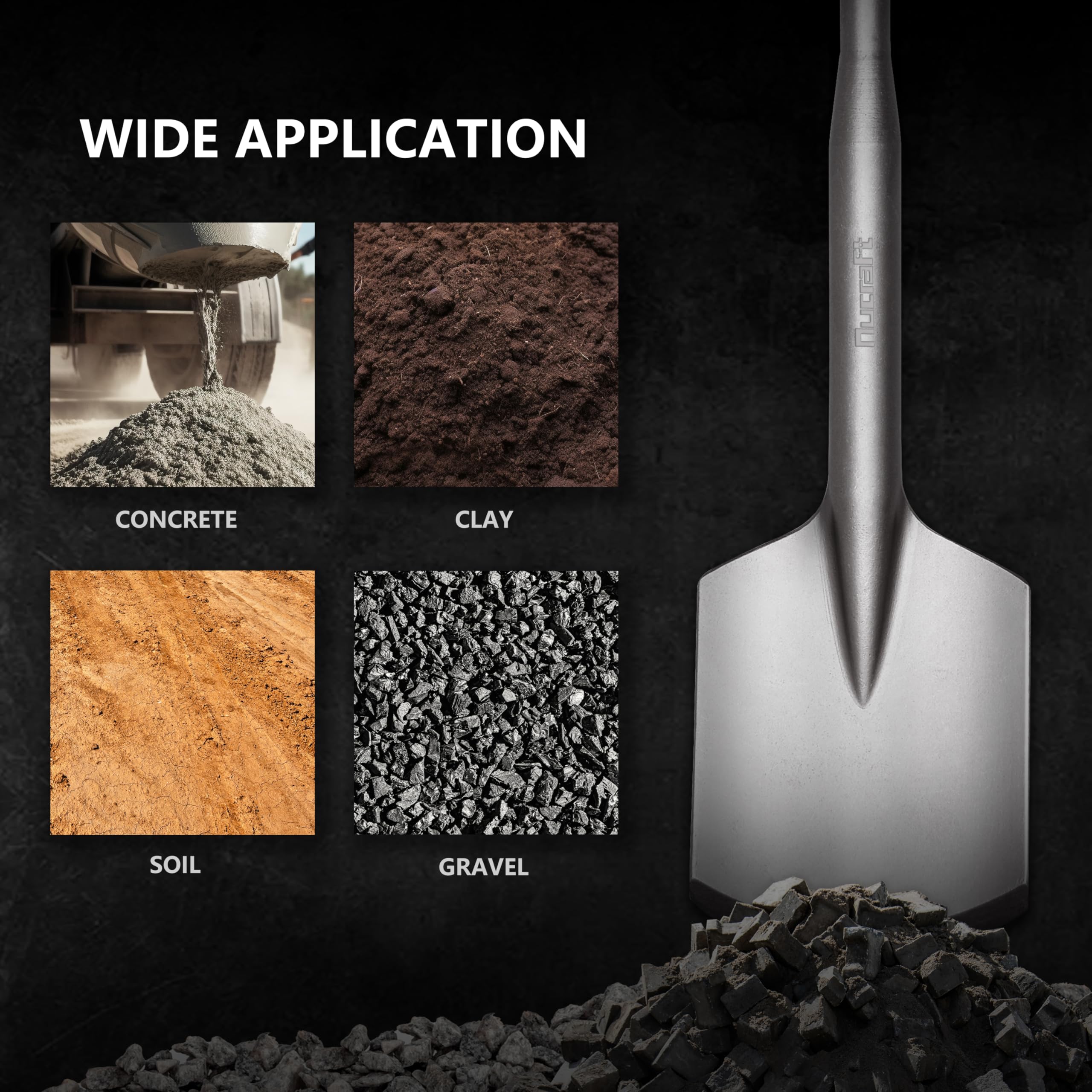 Scalpello Per Asfalto SDS MAX - 115x460mm, Per Martelli Demolitori, Rimozione Cemento - Foto 11