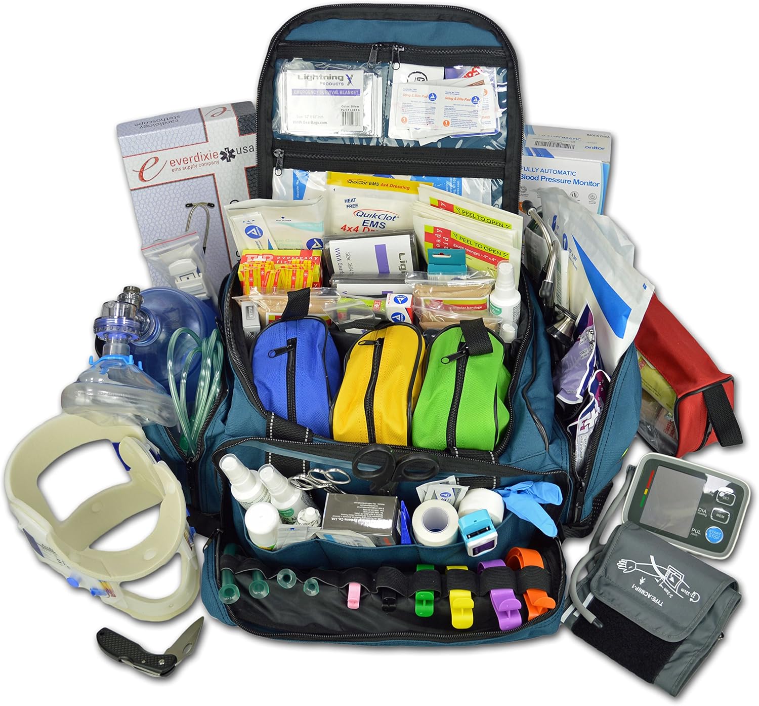 Lightning X Premium Stocked Modular EMS/EMT Trauma Medical Bag + Stocked Kit - Orange : Industrial & Scientific