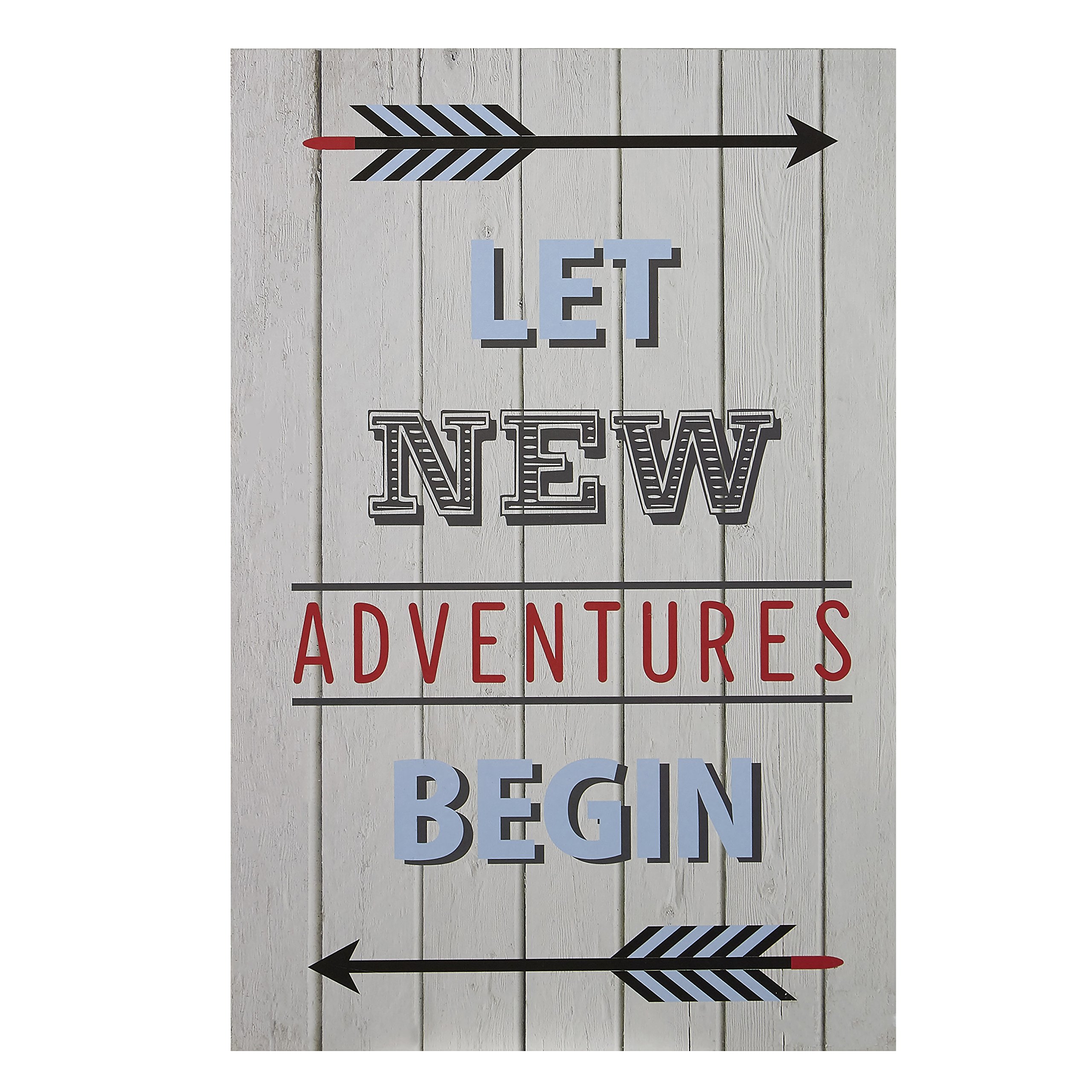 Premier Housewares Kid's Let New Adventures Begin Wall Plaque - Multi-Coloured