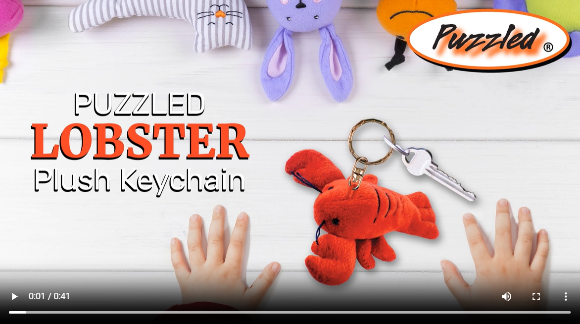 Amazon.com: Puzzled Red Lobster Plush Keychain Stuffed Animal