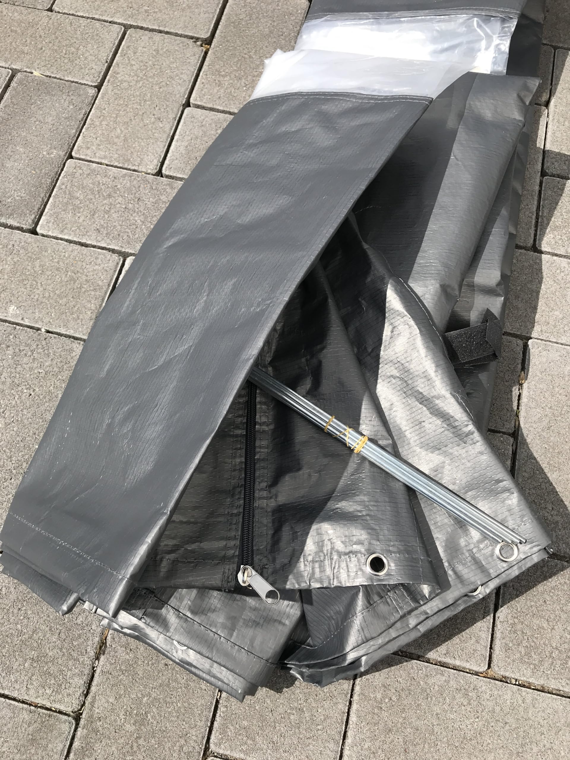 QUICK STAR 2 Seitenteile aus PE mit Fenster 300x195cm für Pavillon 3x3m Seitenwand Anthrazit RAL 7012