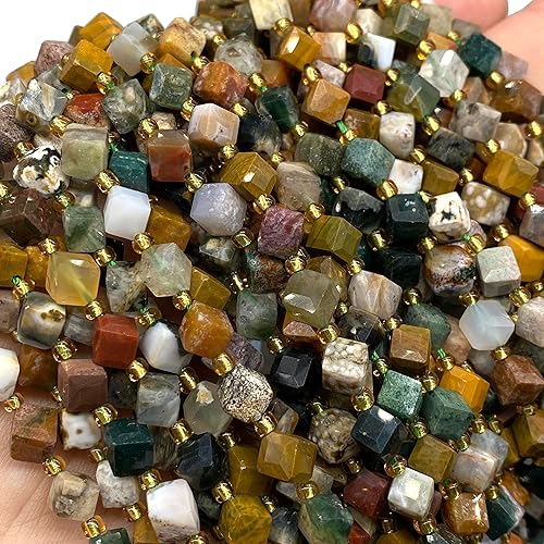 Miniatura 2 de ABCGEMS - Cuentas de jaspe oceánico kabamby madagasquino (una técnica de corte revolucionaria aporta un aspecto más dinámico a un cubo tradicional)